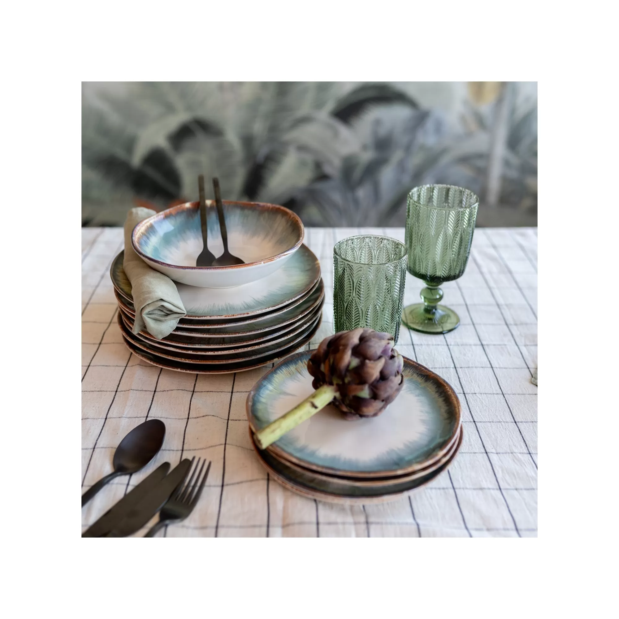 KARE Design Assiettes Organic Bleues 26cm Set De 4 ^ Vaisselle