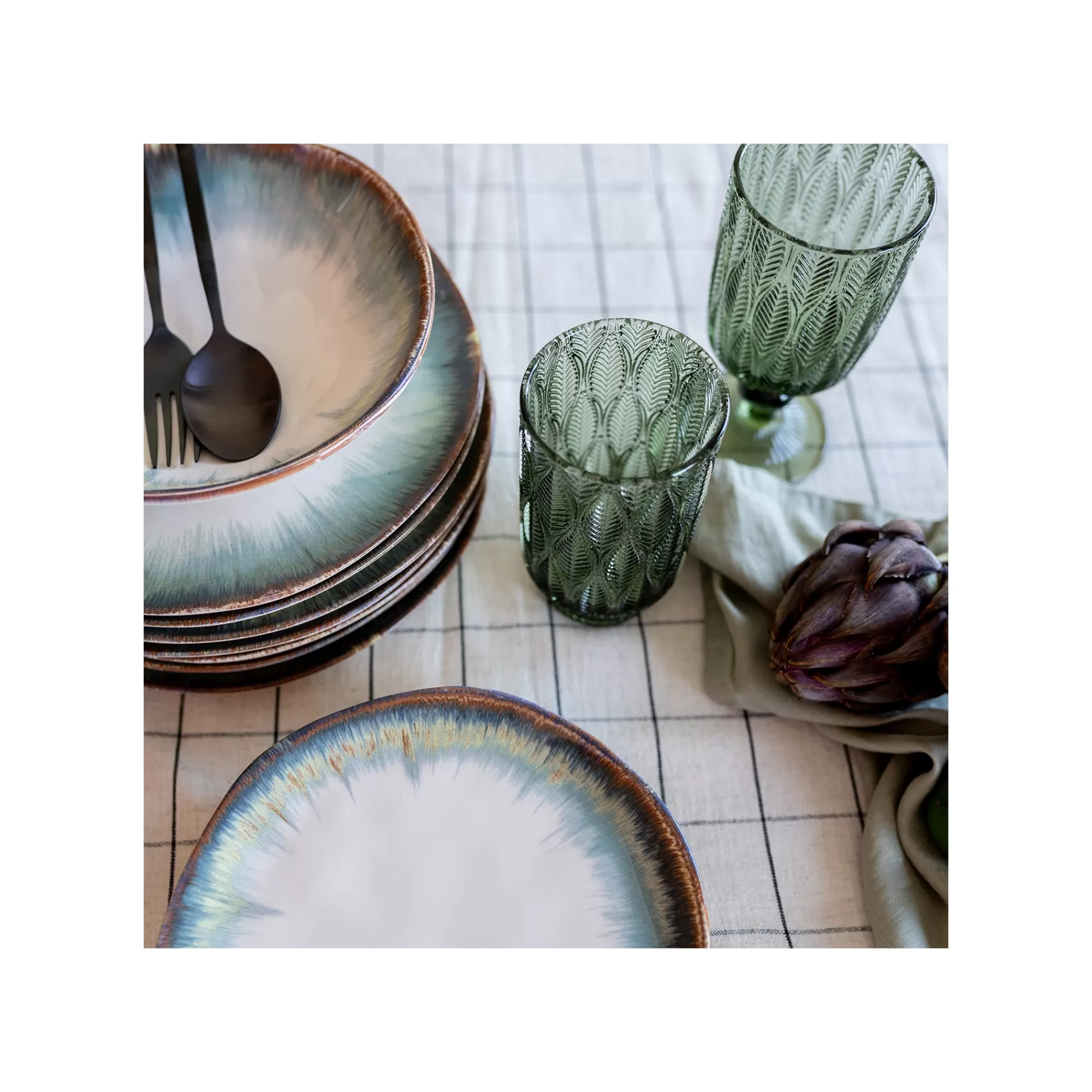 KARE Design Assiettes Organic Bleues 26cm Set De 4 ^ Vaisselle