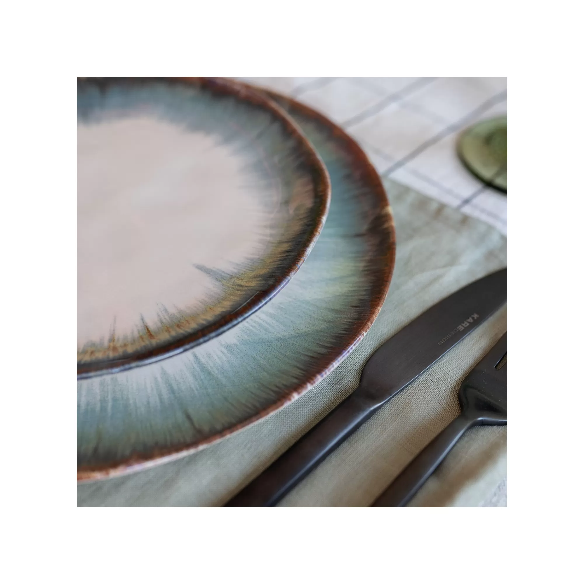 KARE Design Assiettes Organic Bleues 26cm Set De 4 ^ Vaisselle