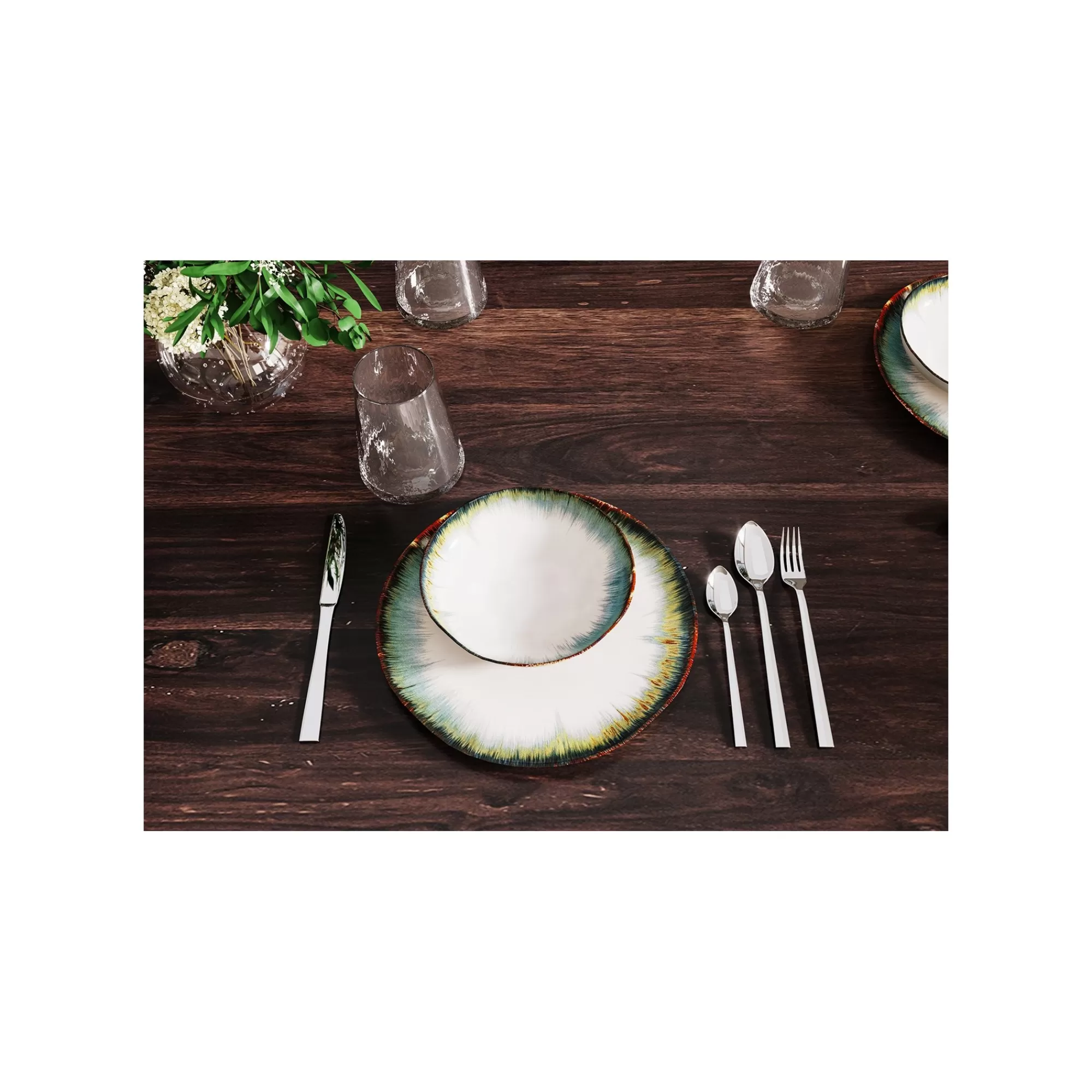 KARE Design Assiettes Organic Bleues 26cm Set De 4 ^ Vaisselle