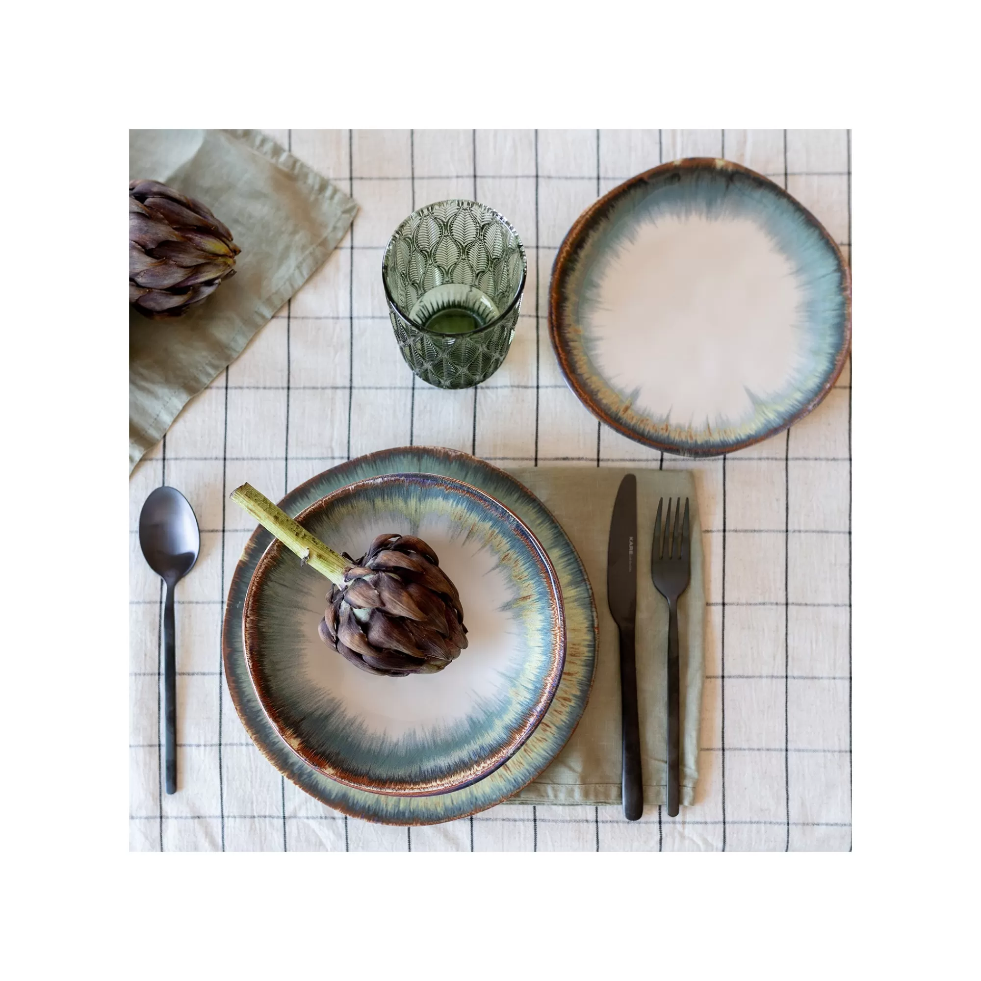 KARE Design Assiettes Organic Bleues 26cm Set De 4 ^ Vaisselle