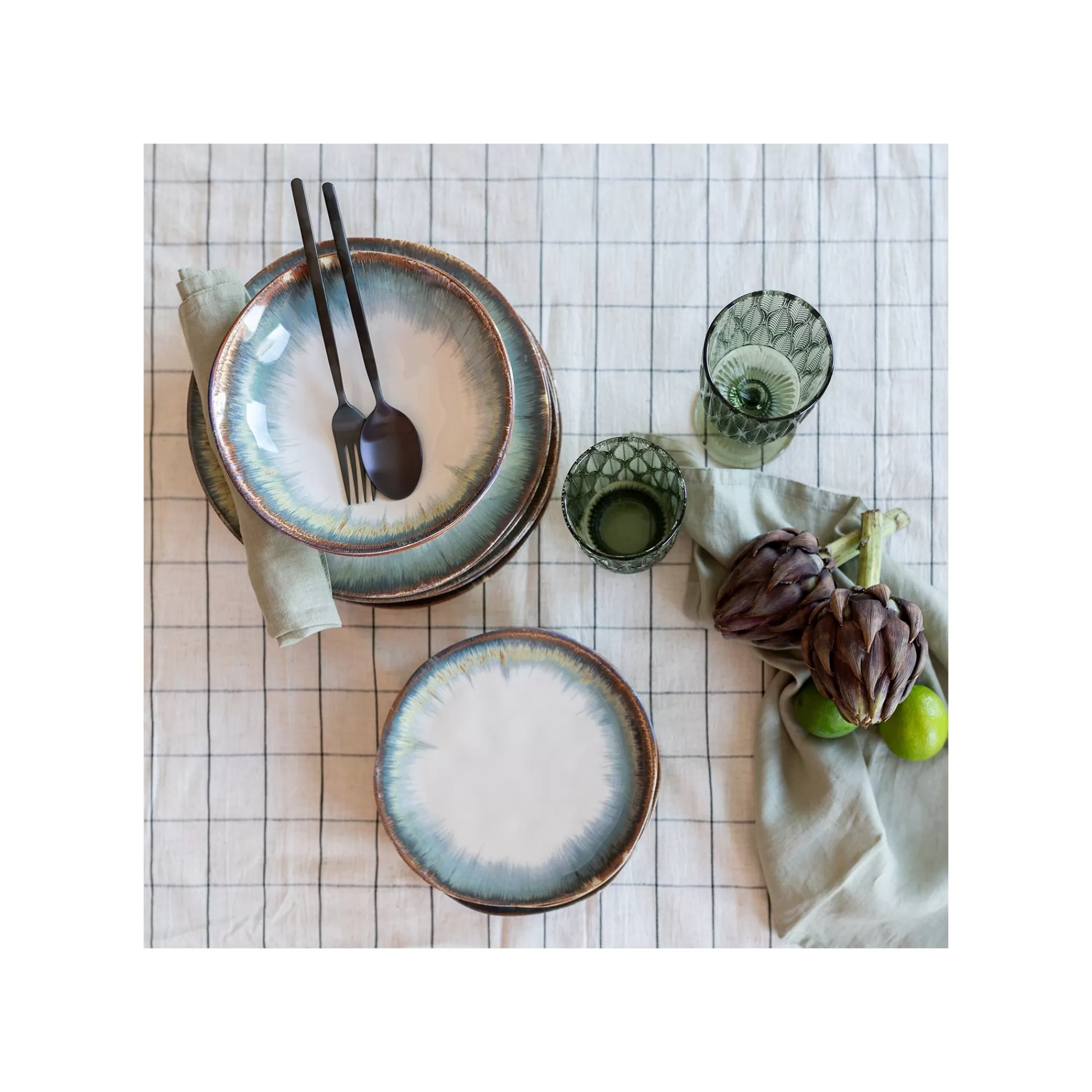 KARE Design Assiettes Organic Bleues 26cm Set De 4 ^ Vaisselle