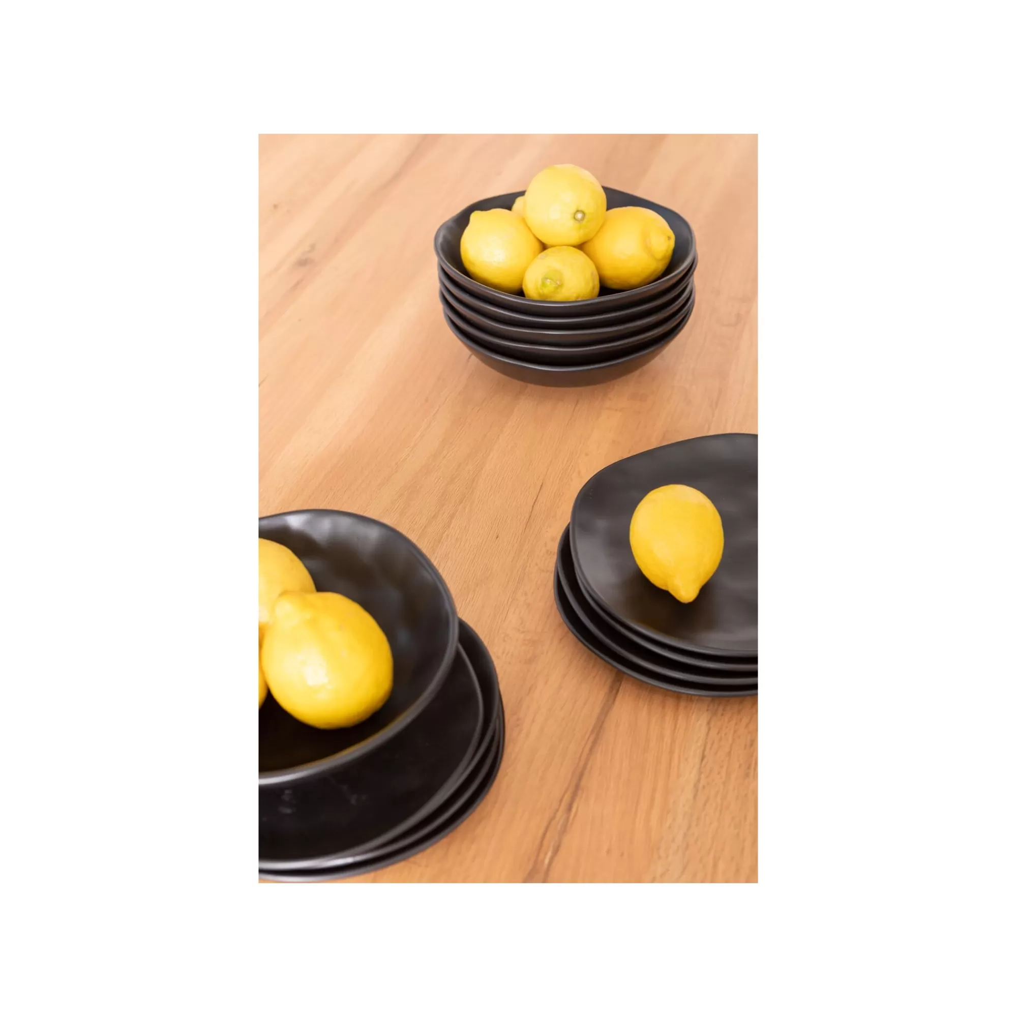KARE Design Assiettes Organic Noires 20cm Set De 4 ^ Vaisselle