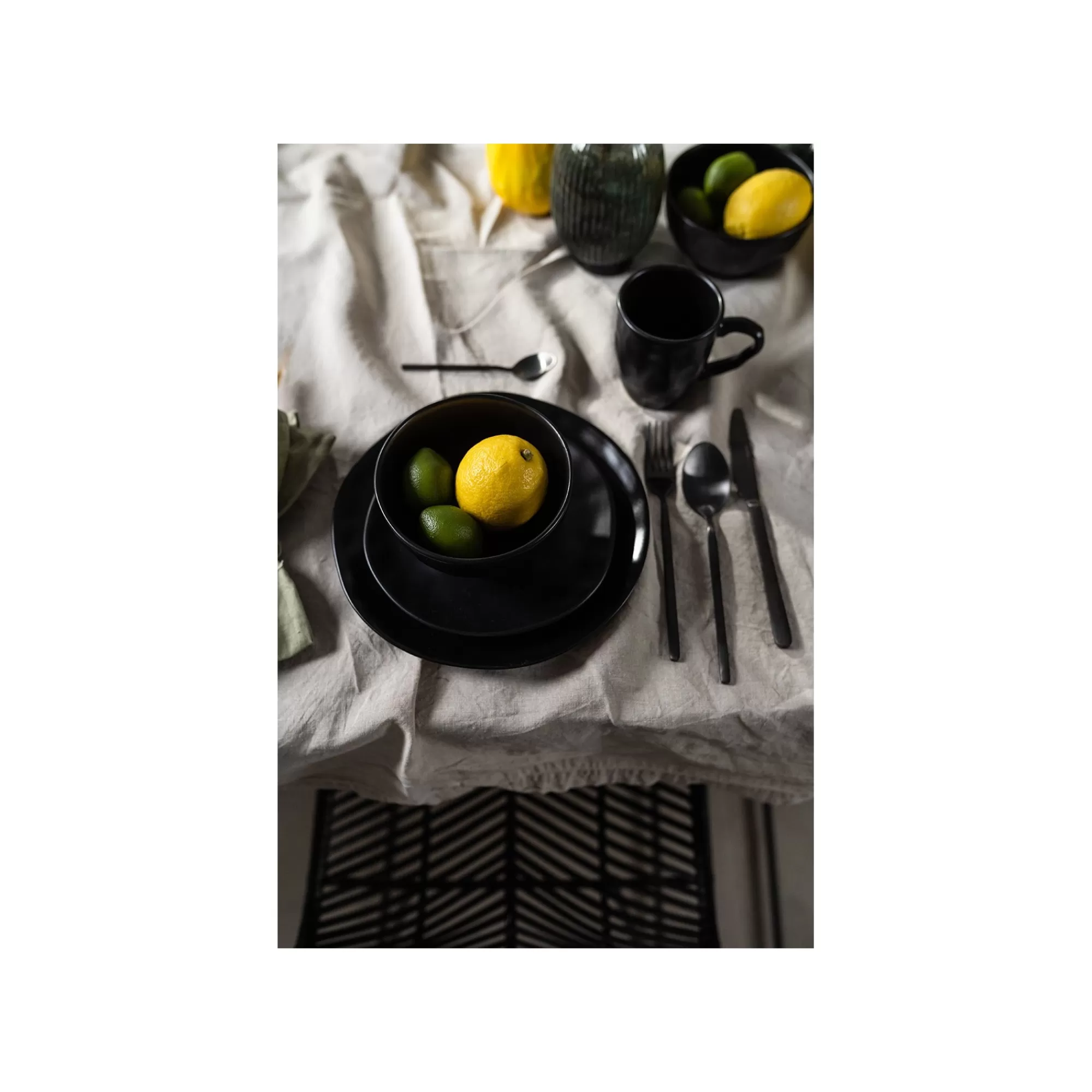 KARE Design Assiettes Organic Noires 26cm Set De 4 ^ Vaisselle