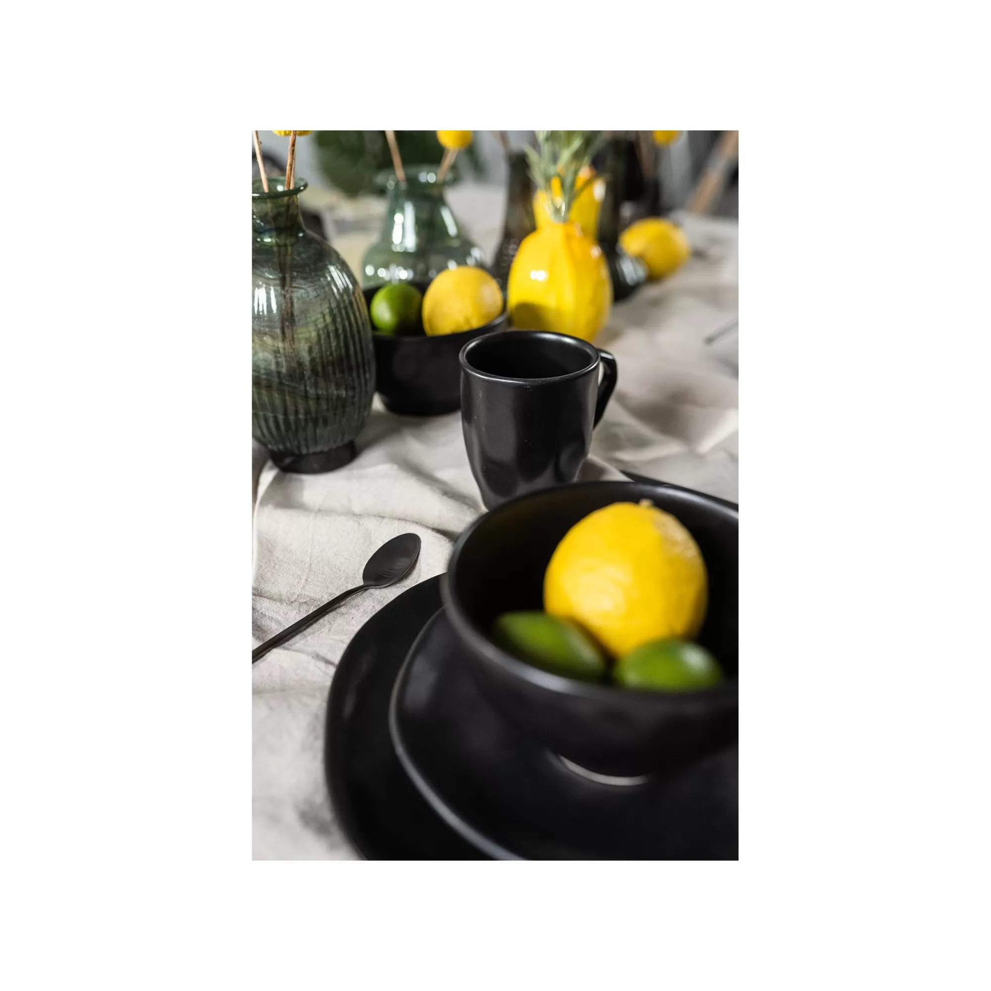 KARE Design Bols Organic Noirs 15cm Set De 4 ^ Vaisselle