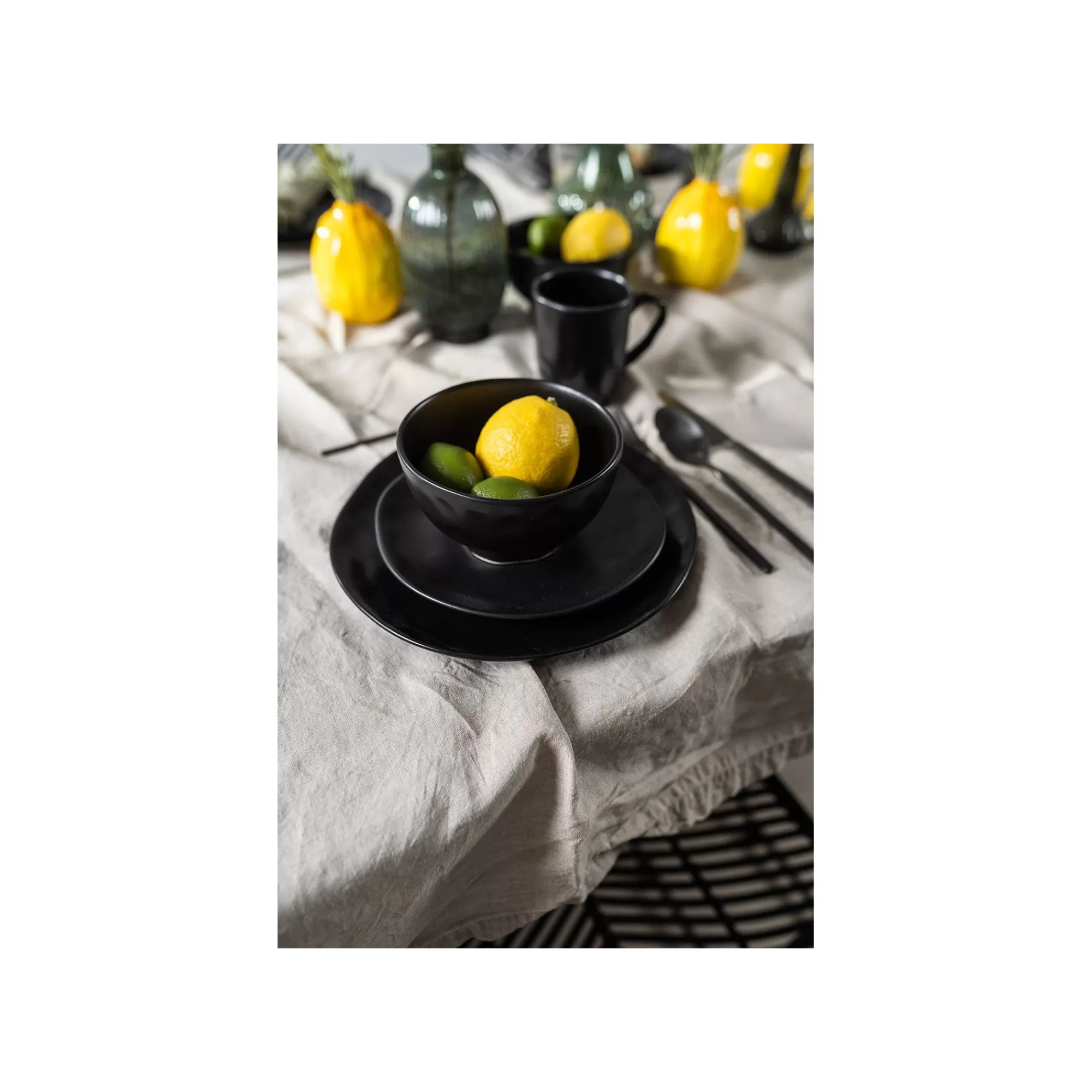 KARE Design Bols Organic Noirs 15cm Set De 4 ^ Vaisselle