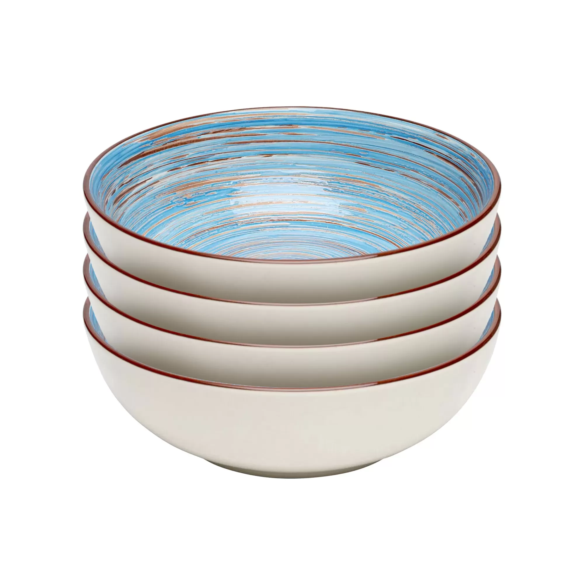KARE Design Bols Swirl Blue 22cm Set De 4 ^ Vaisselle