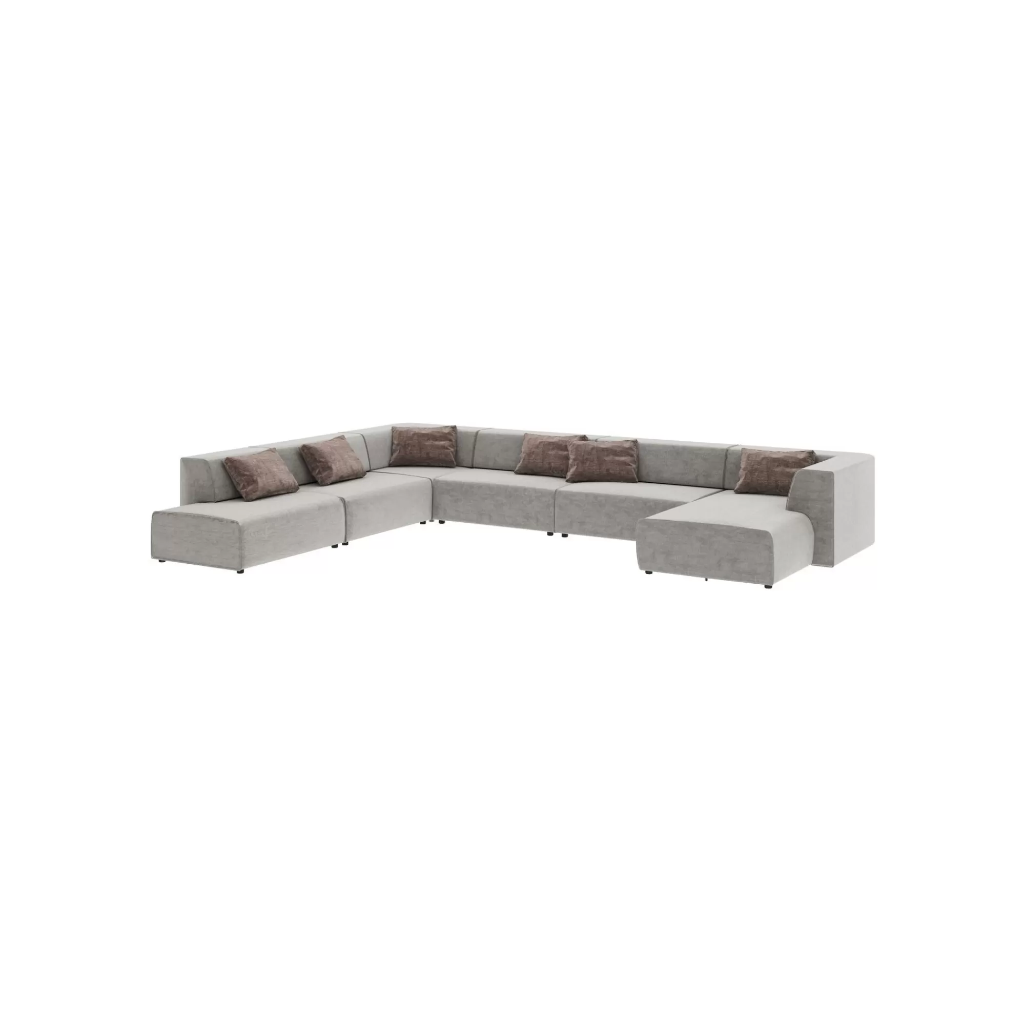 KARE Design Canapé 2 Angles Infinity Gris XXL 6 Assises ^ Canapé & Banquette