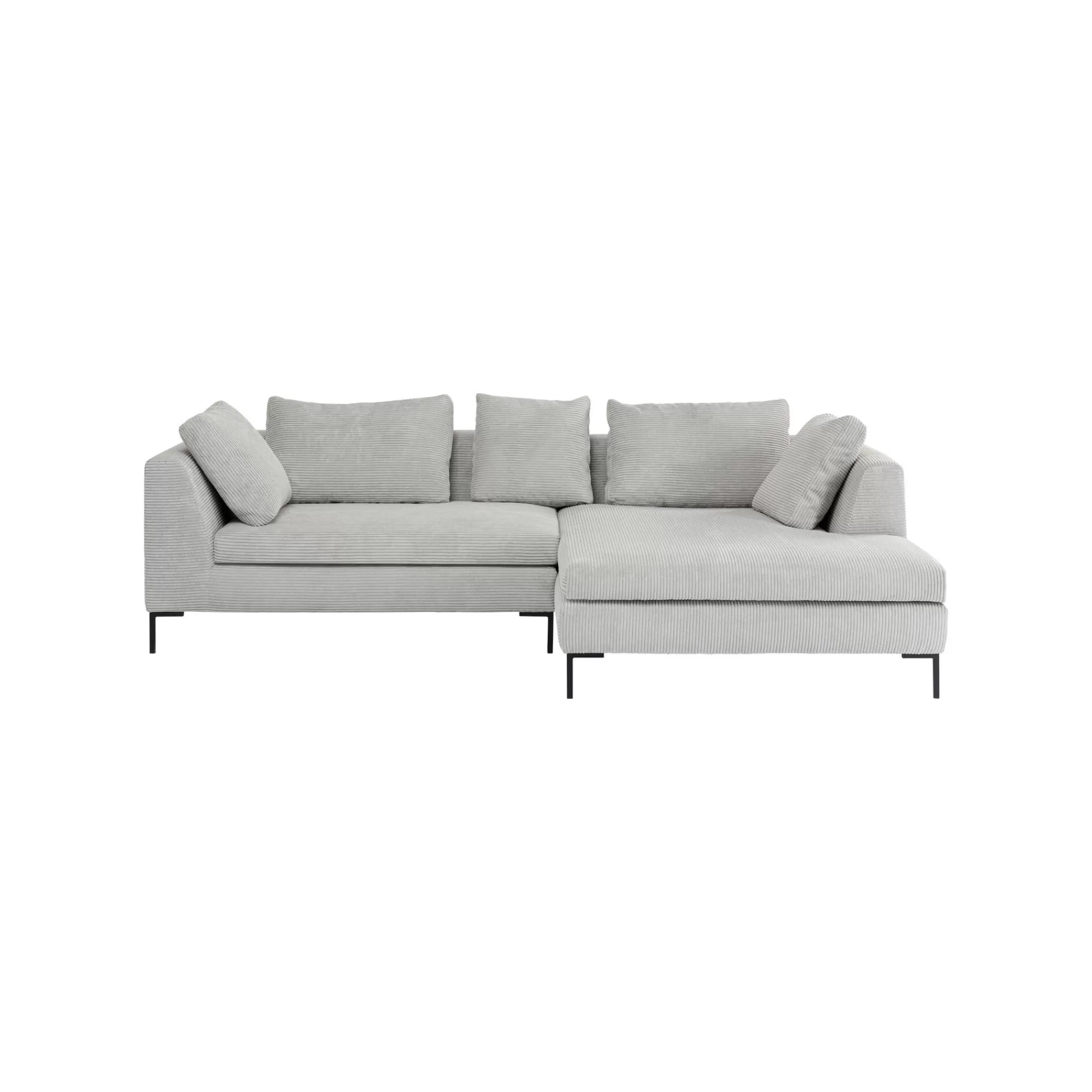 KARE Design Canapé D'angle Gianna Cord 290cm Droite Gris ^ Canapé & Banquette