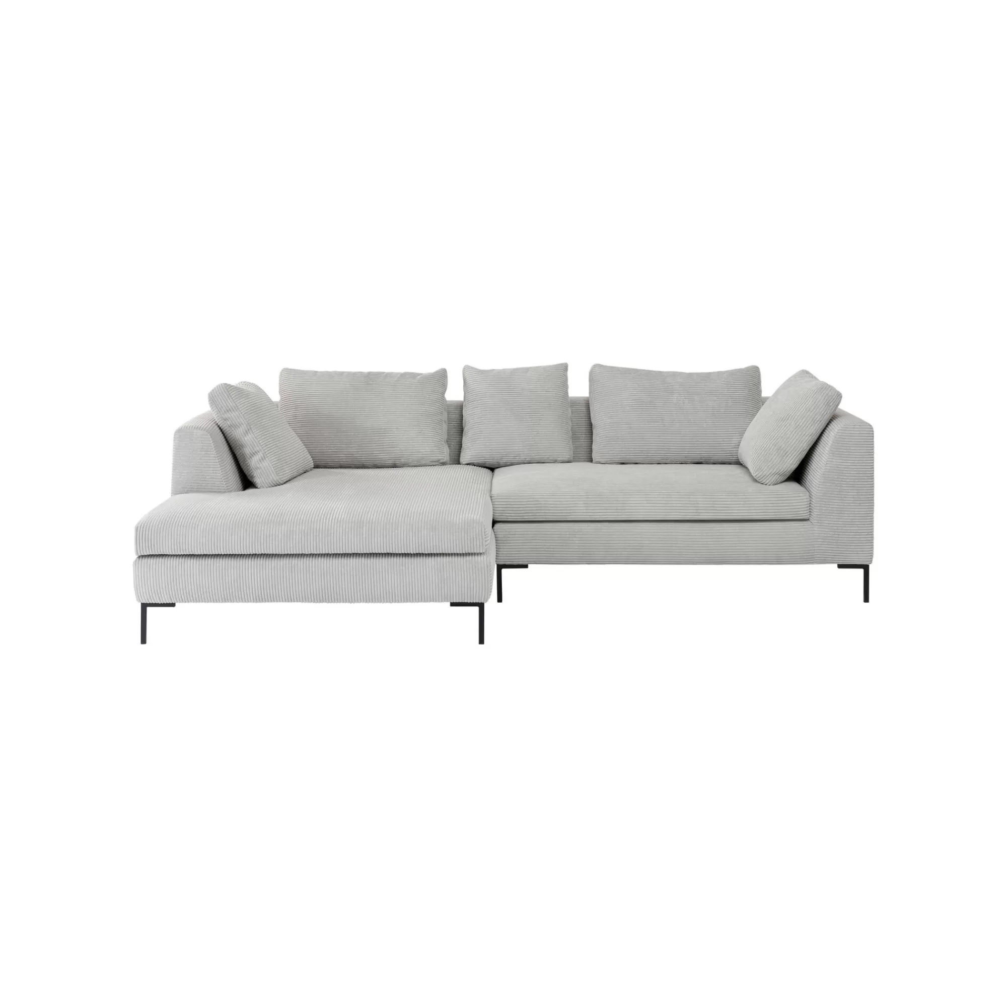 KARE Design Canapé D'angle Gianna Cord 290cm Gauche Gris ^ Canapé & Banquette