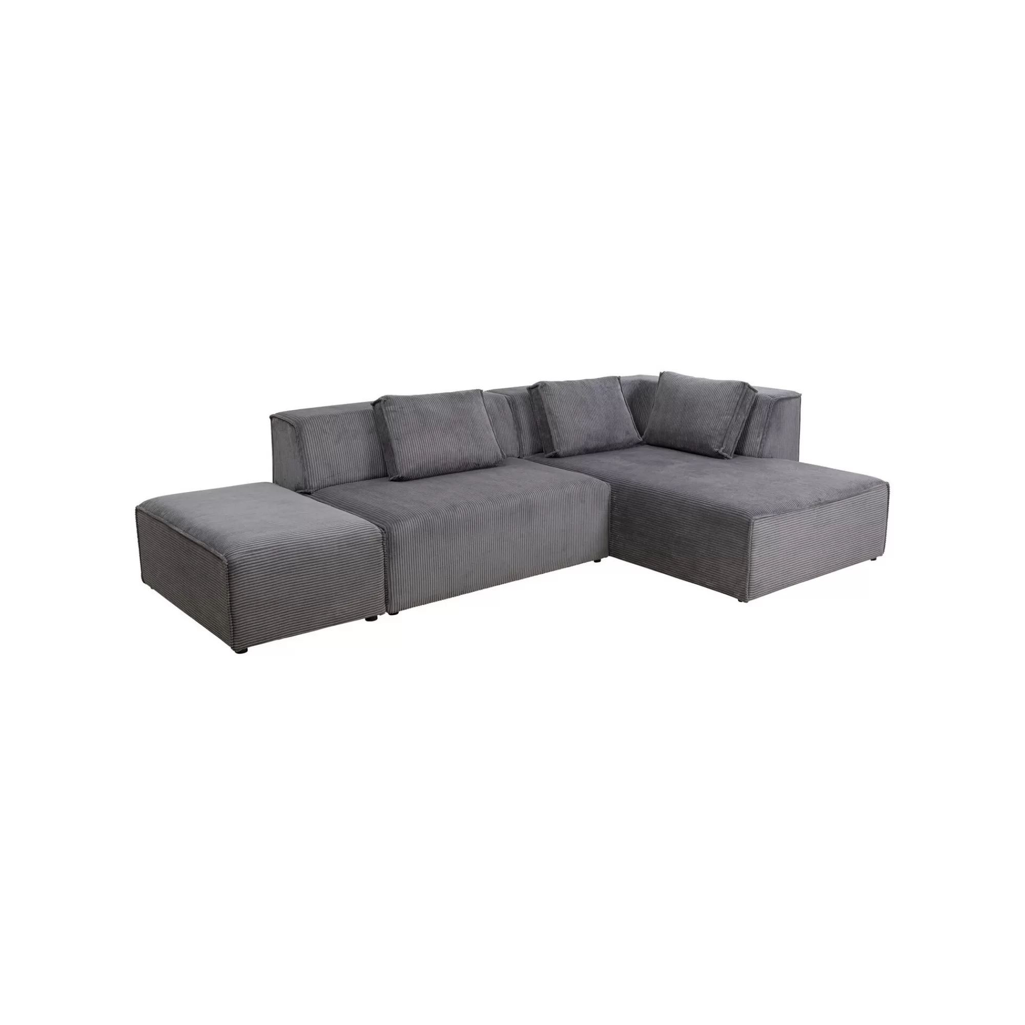 KARE Design Canapé D'angle Infinity Cord Gris Droite ^ Canapé & Banquette