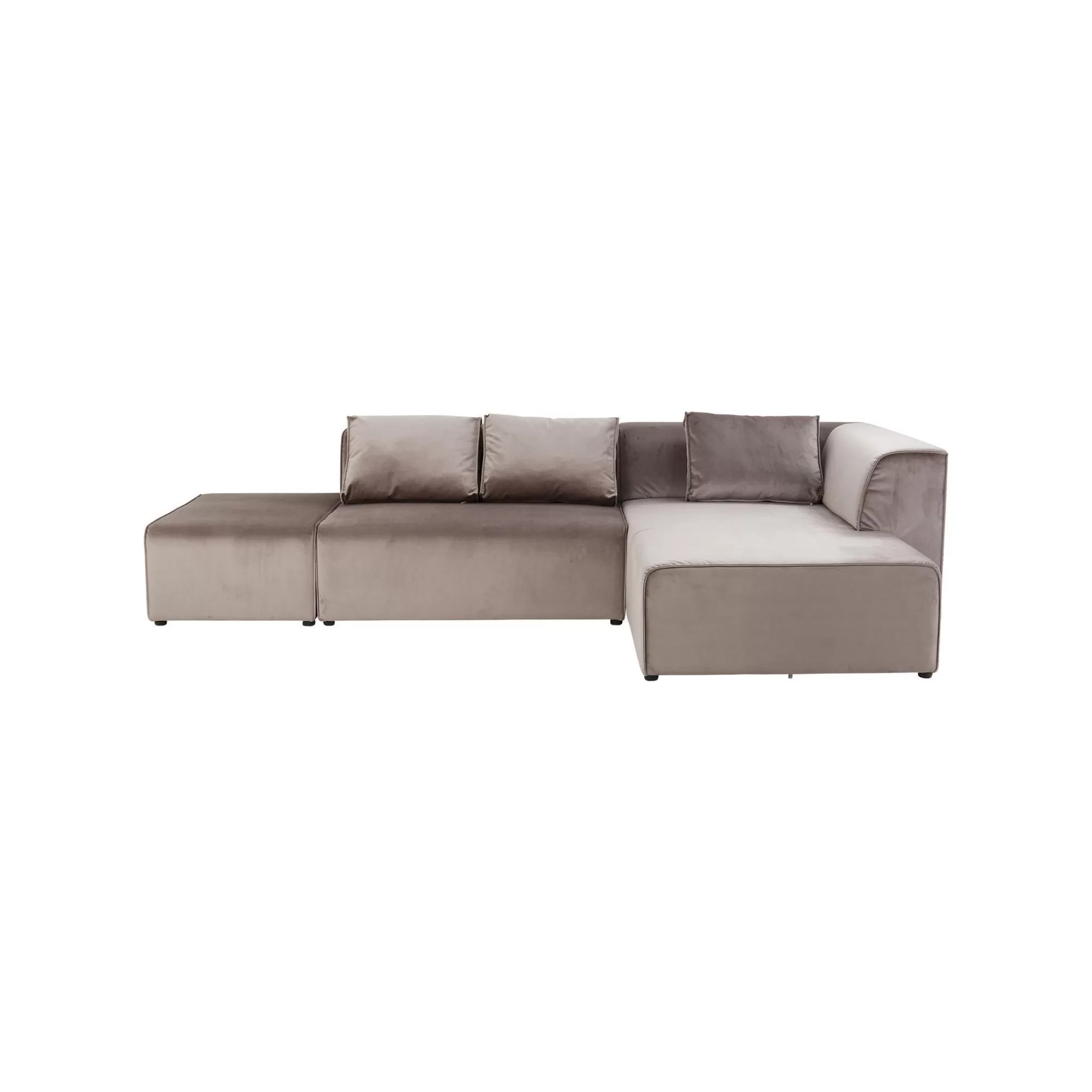KARE Design Canapé D'angle Infinity Droite Velours Taupe ^ Canapé & Banquette