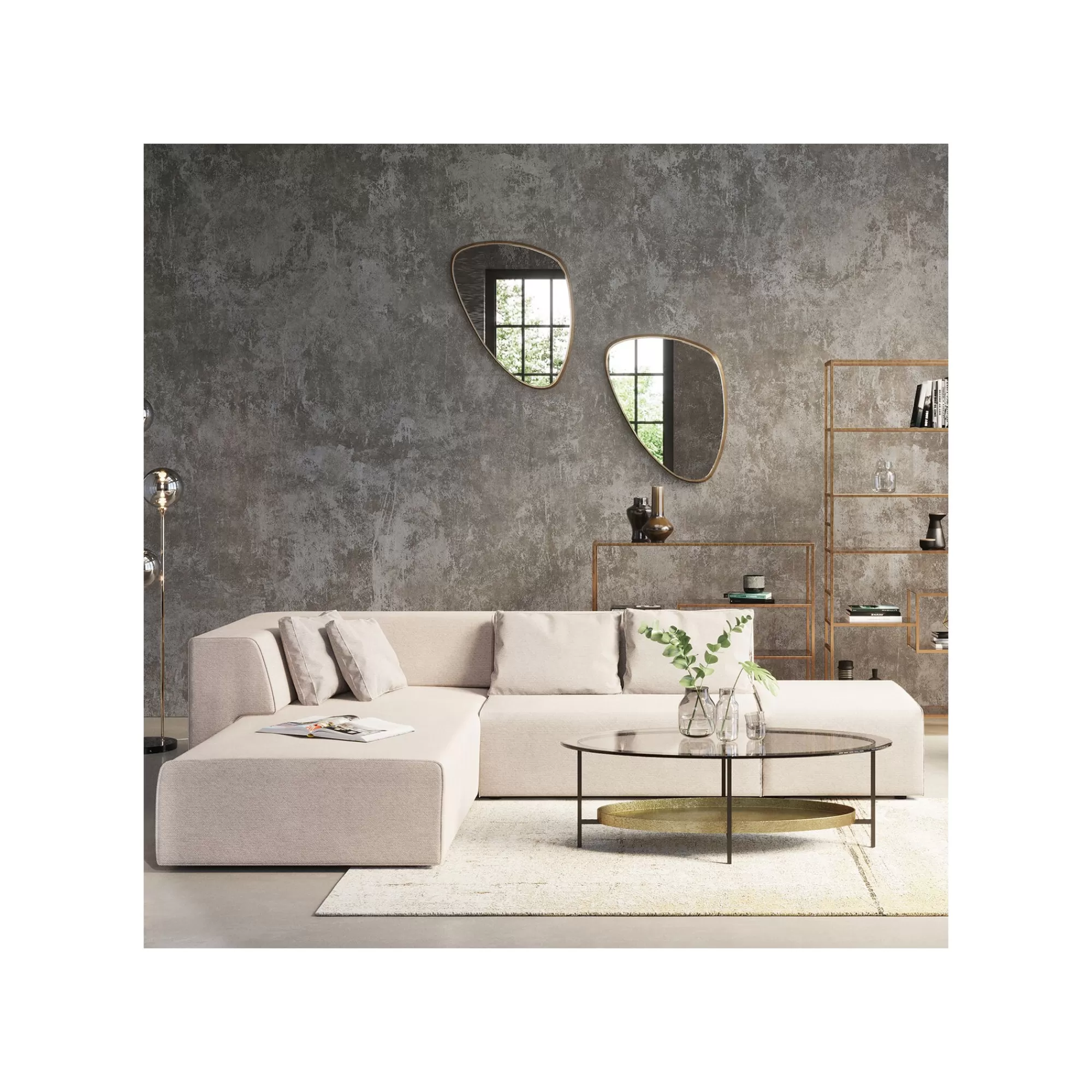 KARE Design Canapé D'angle Infinity Gauche Crème ^ Canapé & Banquette