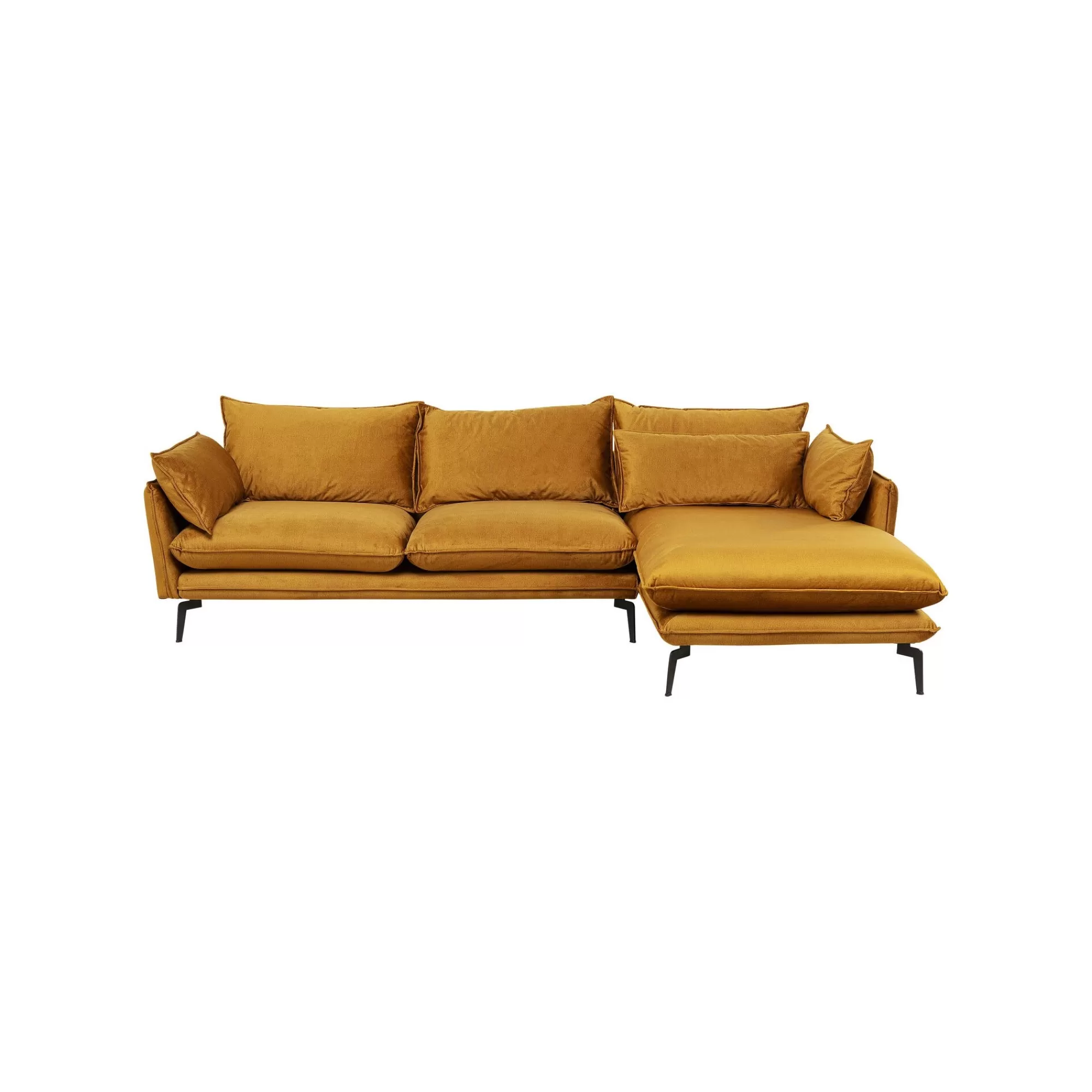 KARE Design Canapé D'angle Monza Droite Velours Ocre ^ Canapé & Banquette