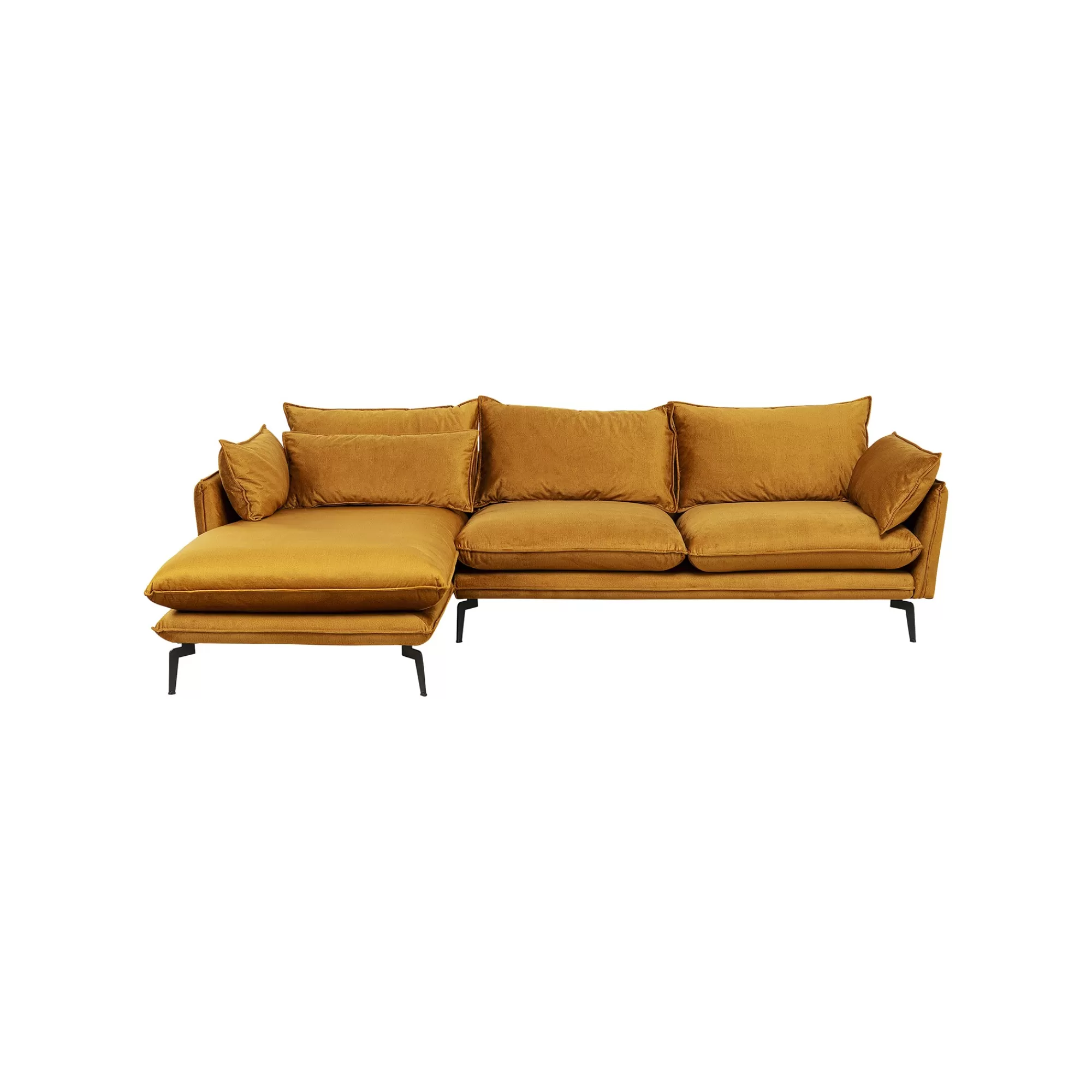 KARE Design Canapé D'angle Monza Gauche Velours Ocre ^ Canapé & Banquette