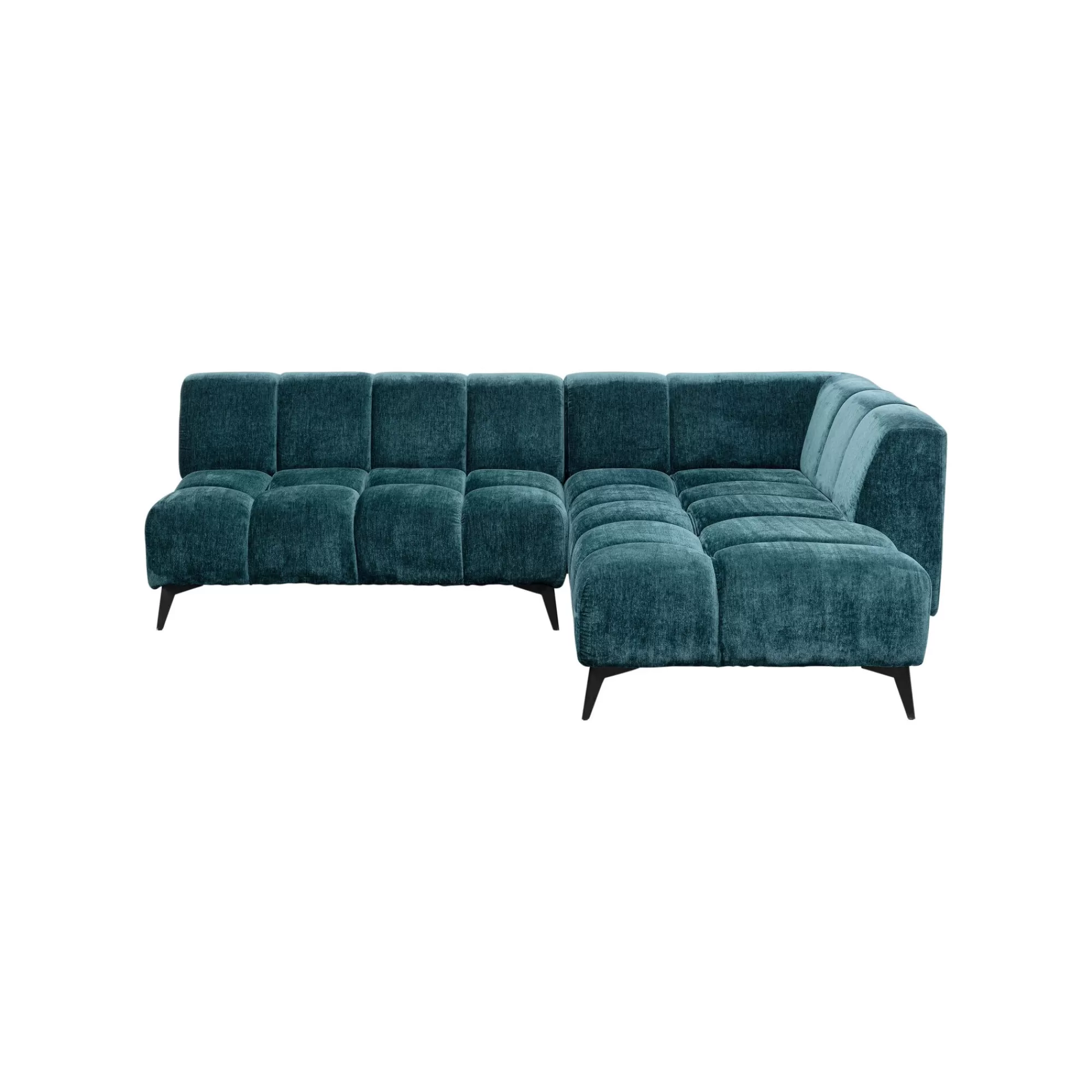 KARE Design Canapé D'angle Nia Droite Velours Bleu ^ Canapé & Banquette