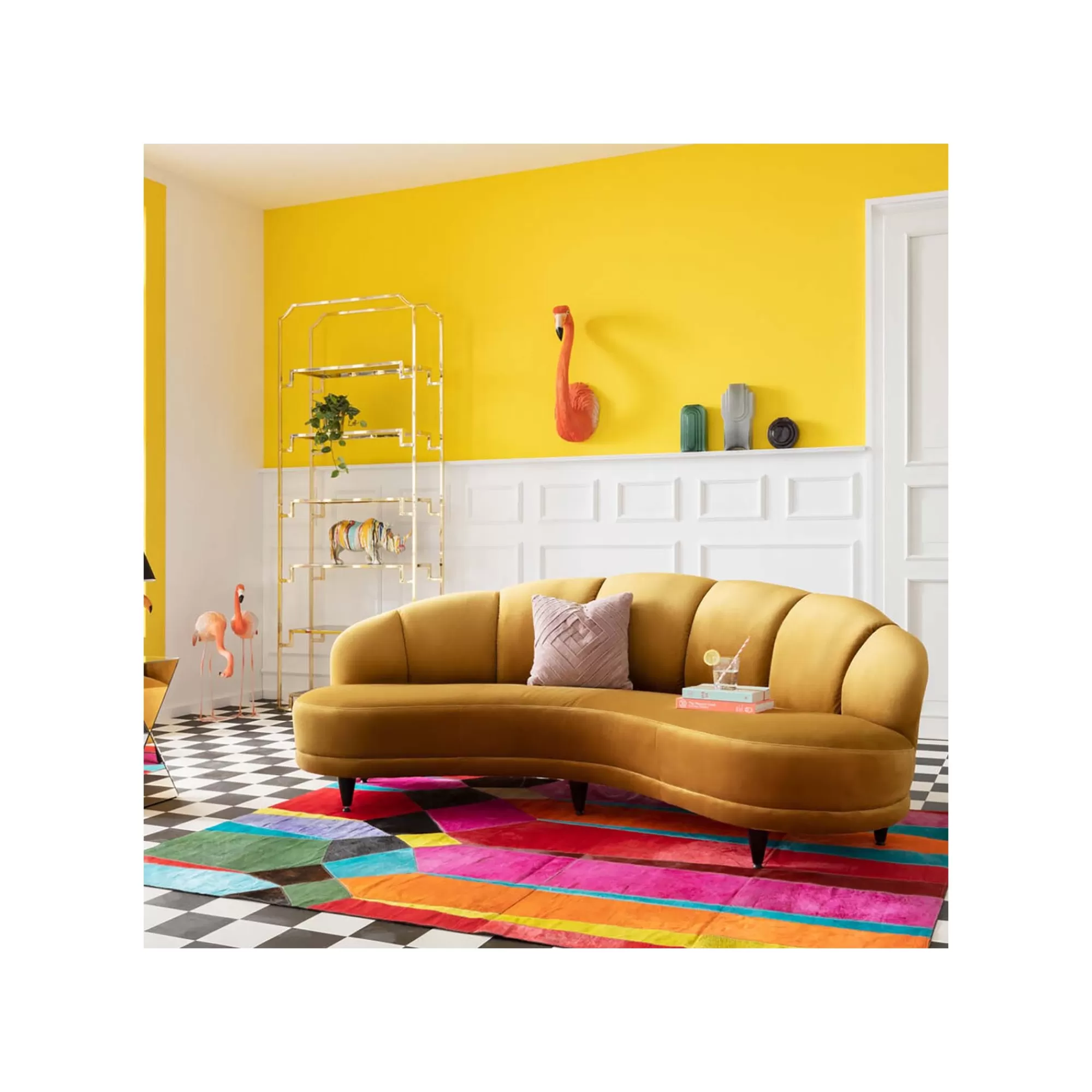 KARE Design Canapé Dschinn 3 Places Velours Ocre ^ Canapé & Banquette