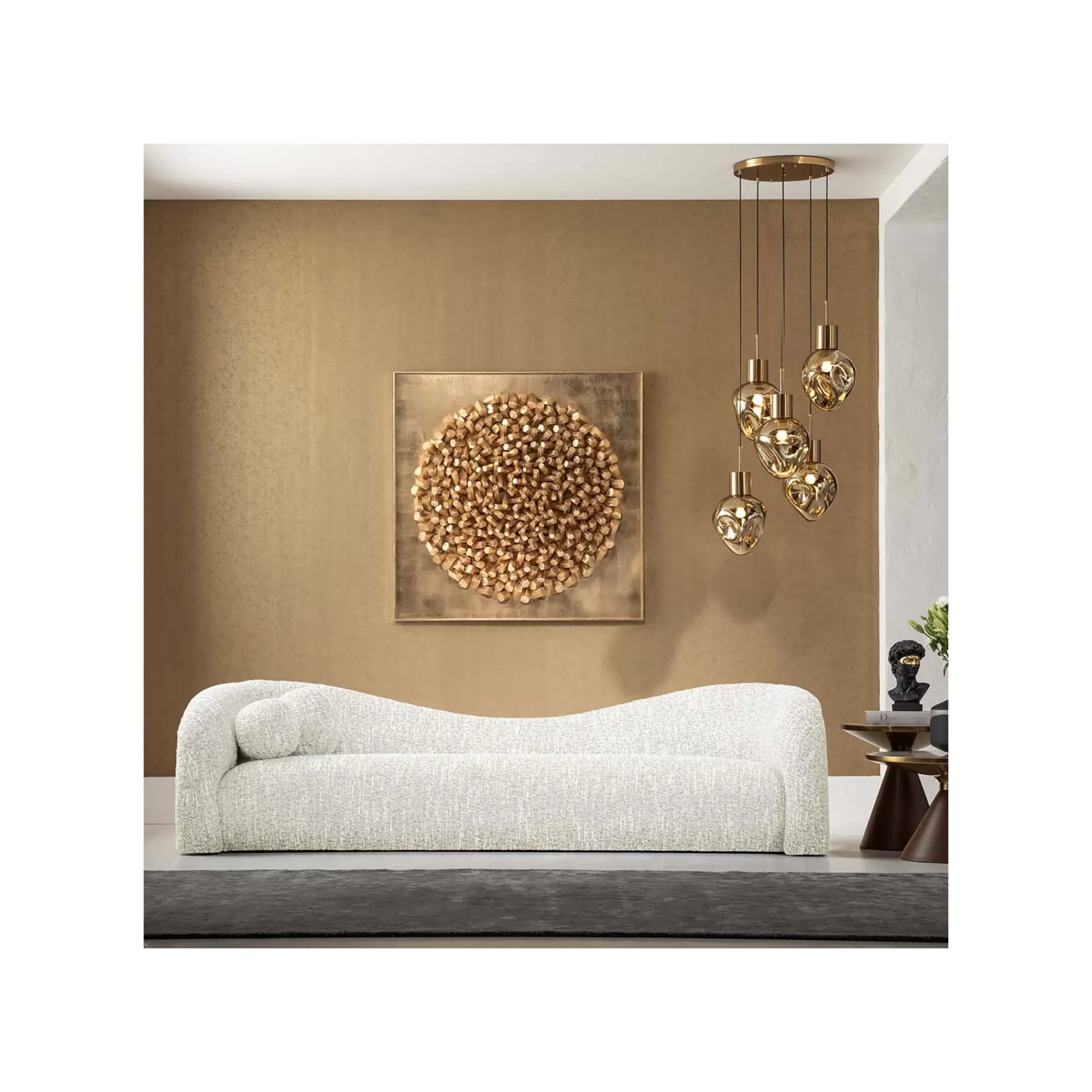 KARE Design Canapé Livia Melange 3 Places Crème ^ Canapé & Banquette