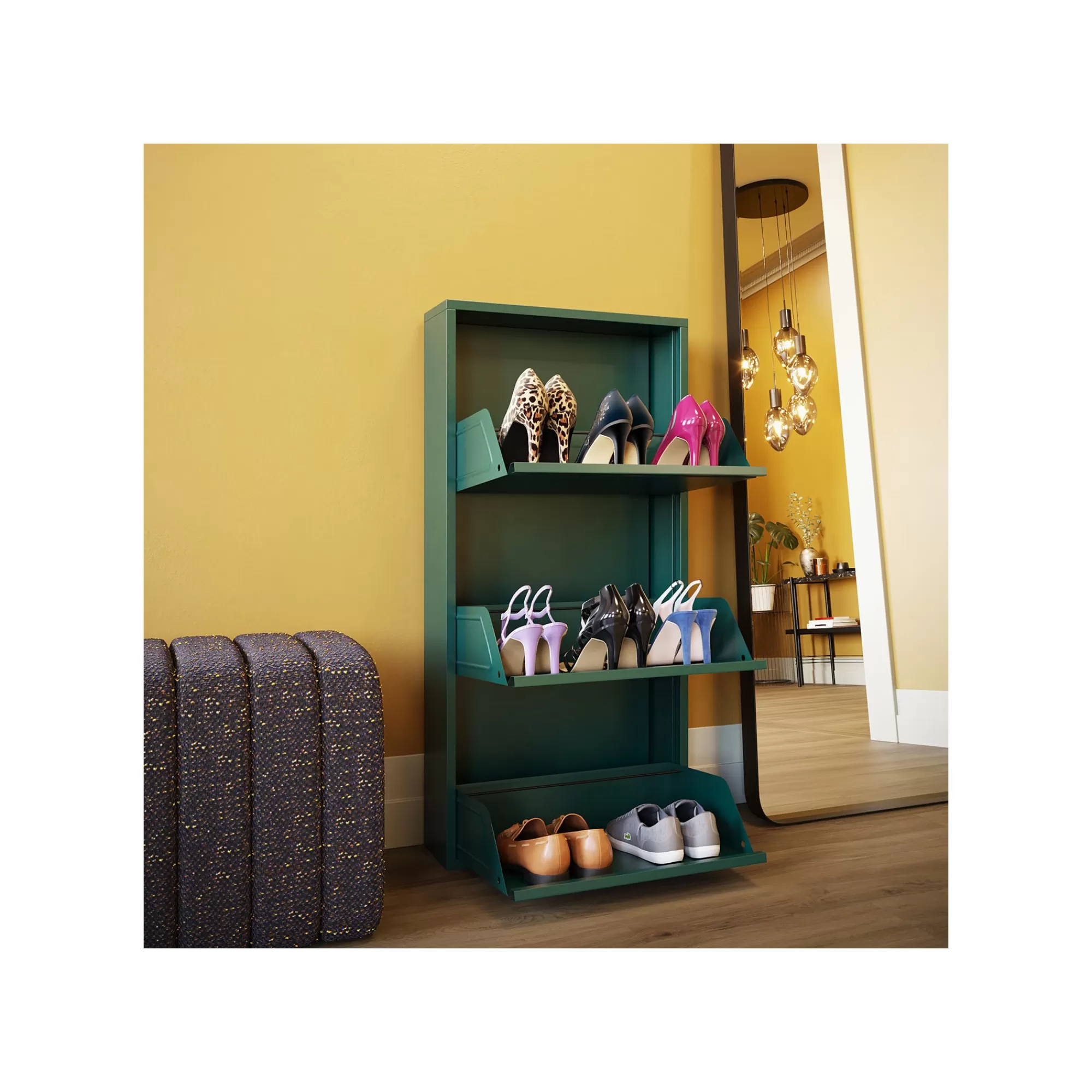 KARE Design Casier à Chaussures Caruso Vert 3 Tiroirs ^ Meuble À Chaussures