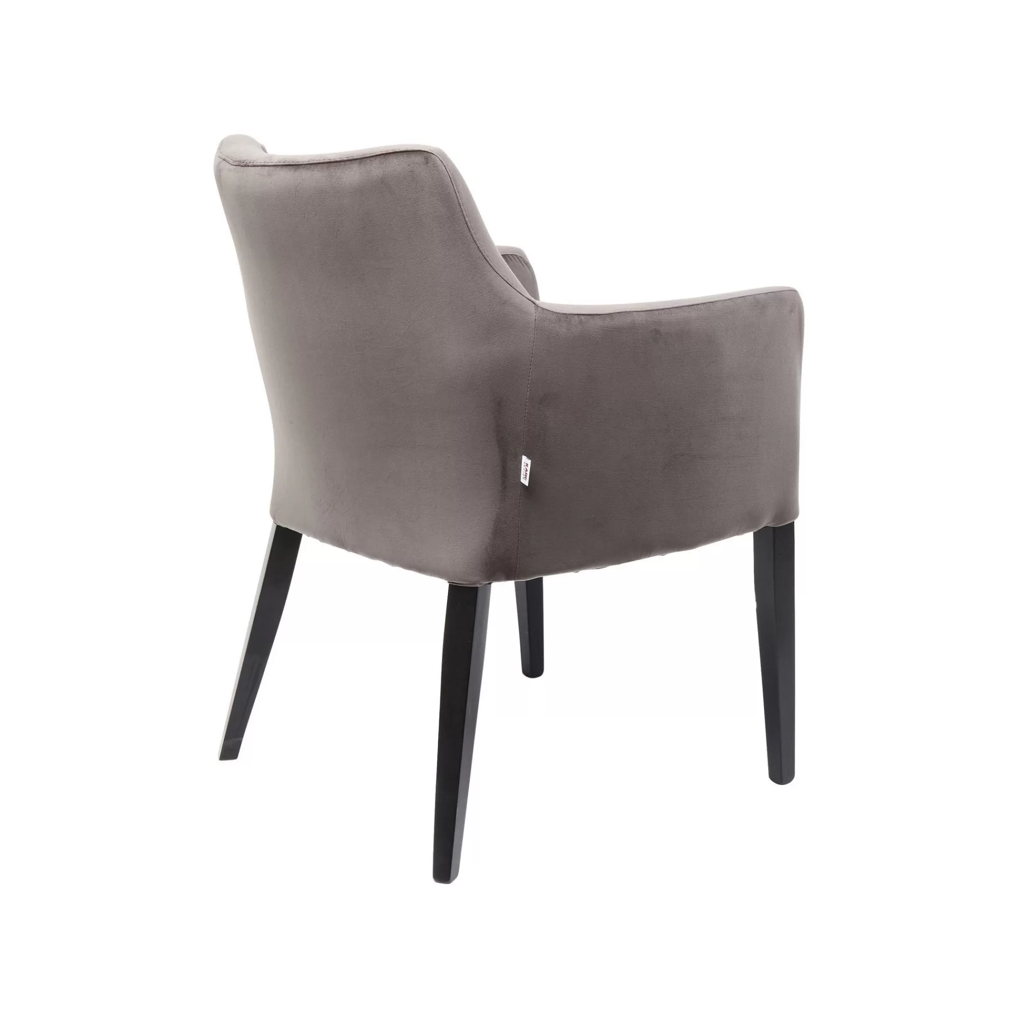 KARE Design Chaise Avec Accoudoirs Mode Pieds Noirs Velours Gris ^ Chaise