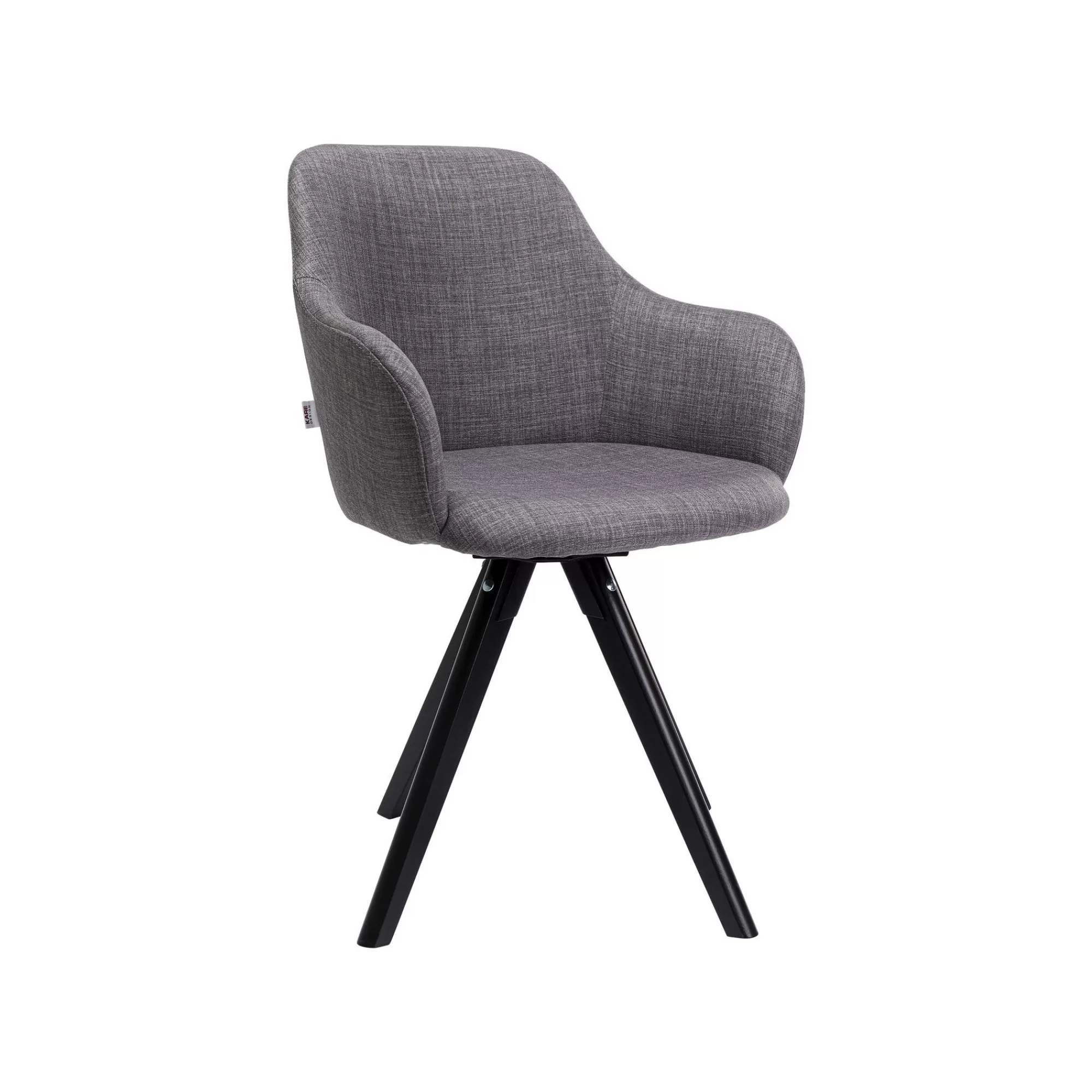 KARE Design Chaise Avec Accoudoirs Pivotante Lady Grise Pieds Noirs ^ Chaise