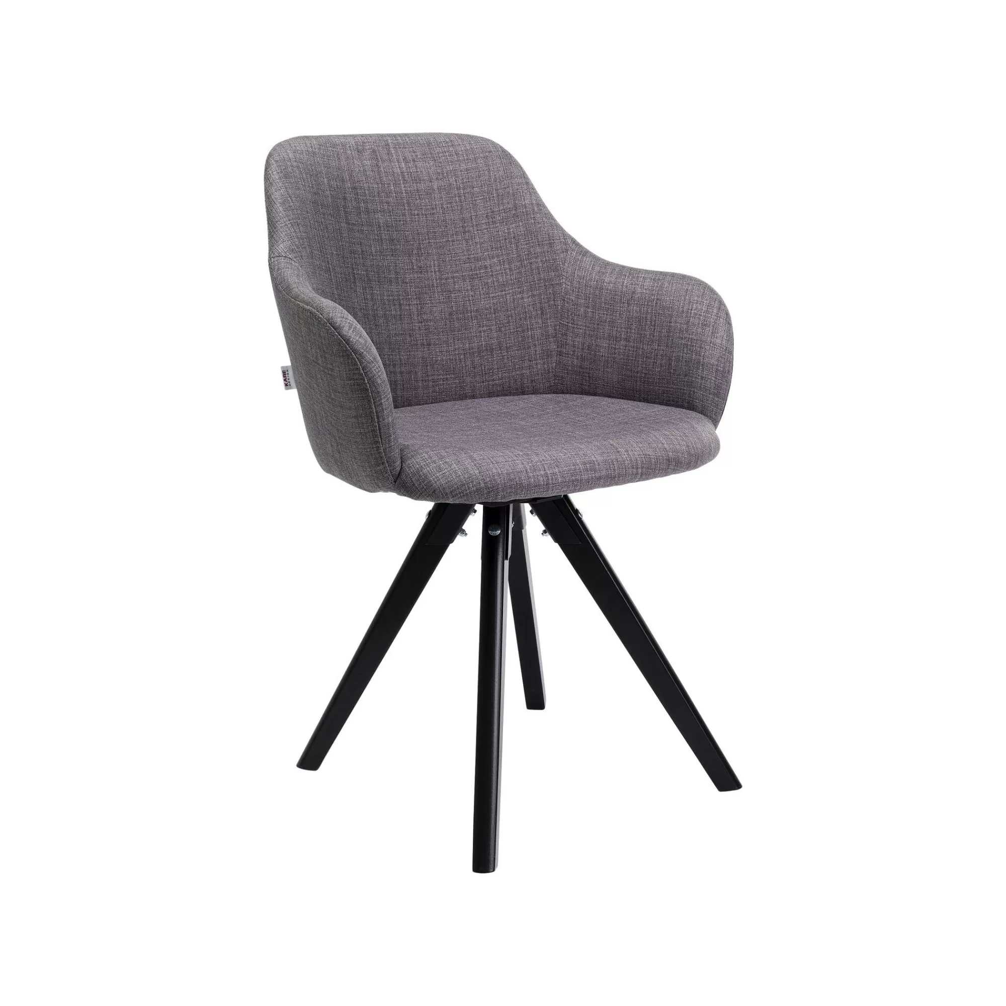 KARE Design Chaise Avec Accoudoirs Pivotante Lady Grise Pieds Noirs ^ Chaise