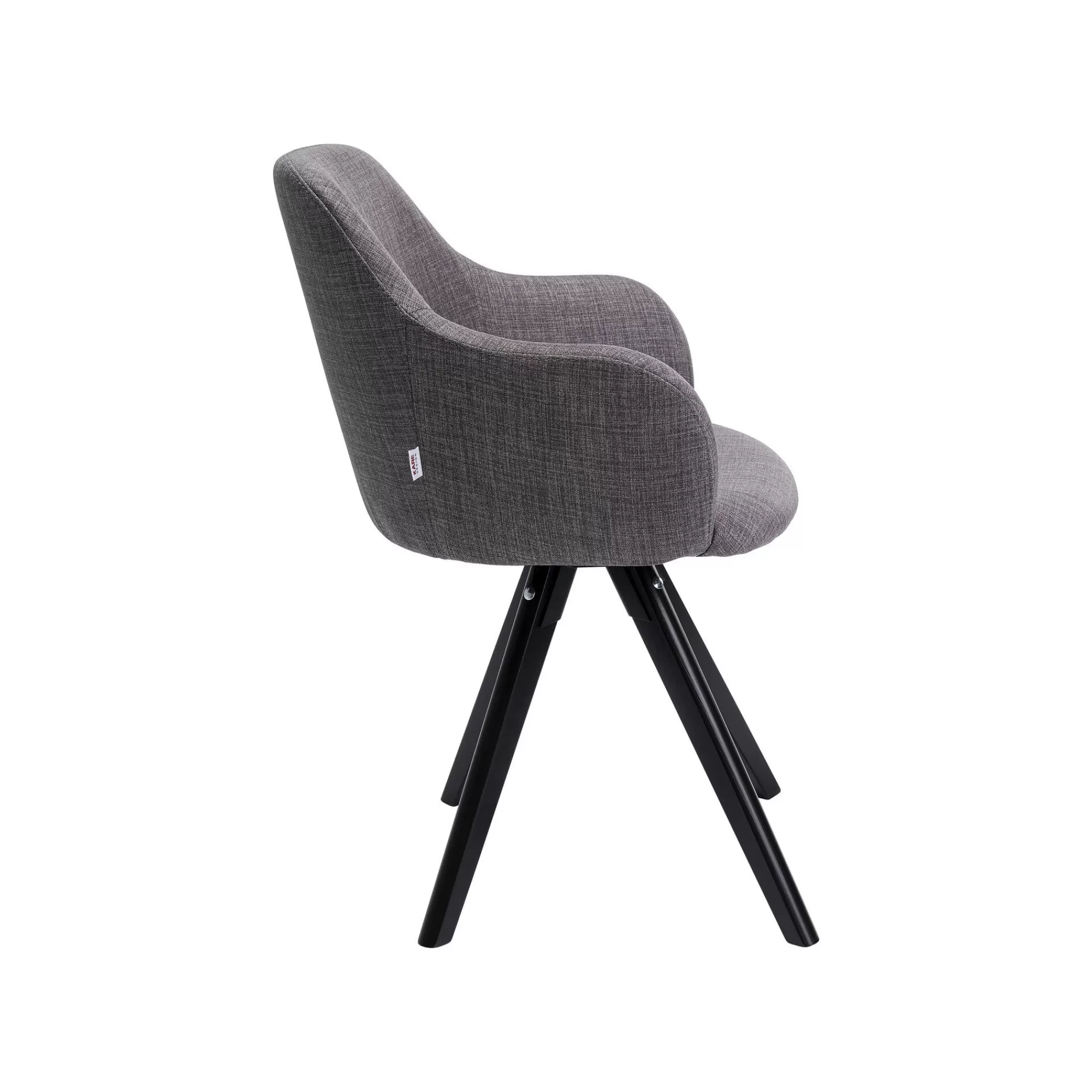 KARE Design Chaise Avec Accoudoirs Pivotante Lady Grise Pieds Noirs ^ Chaise