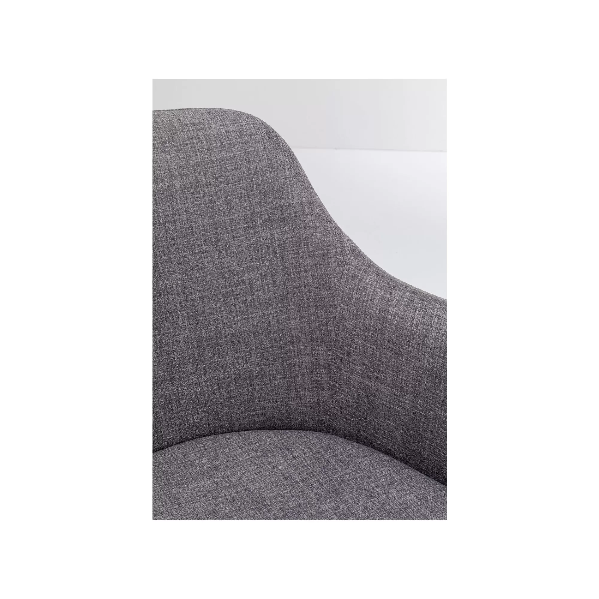 KARE Design Chaise Avec Accoudoirs Pivotante Lady Grise Pieds Noirs ^ Chaise