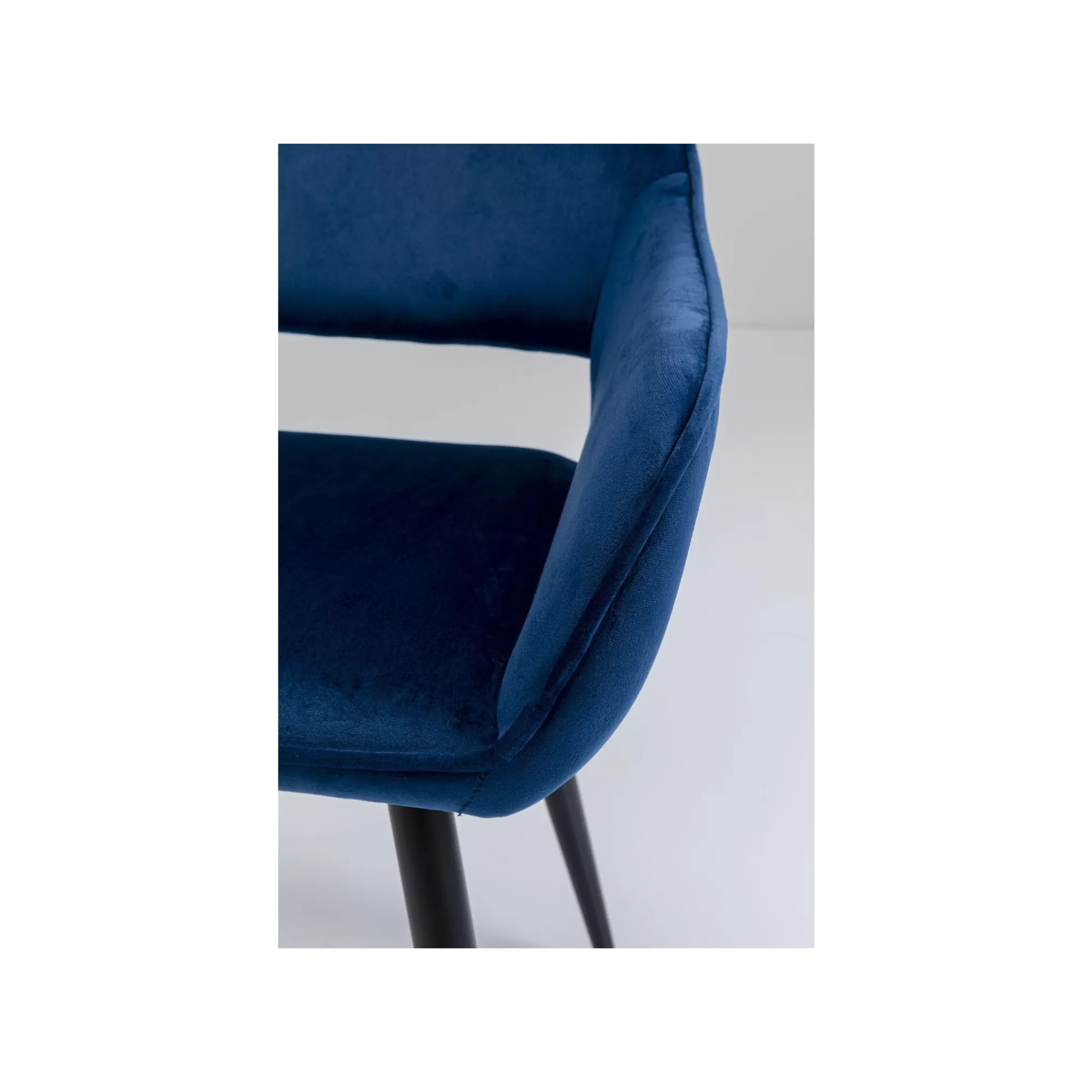 KARE Design Chaise Avec Accoudoirs San Francisco Velours Bleu Pétrole ^ Chaise