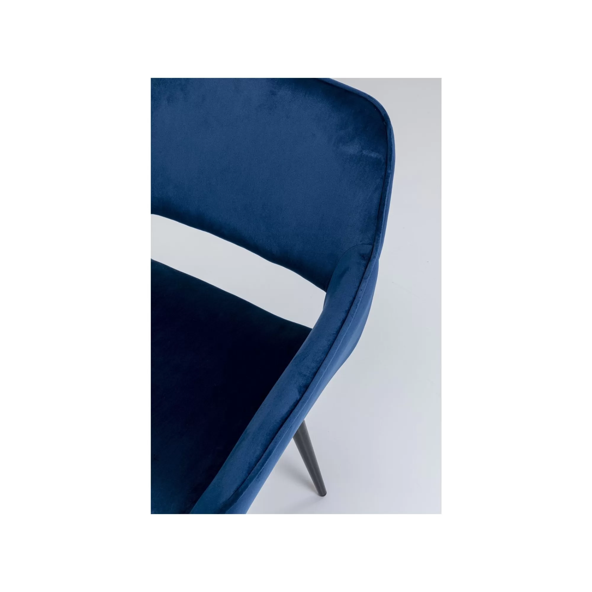 KARE Design Chaise Avec Accoudoirs San Francisco Velours Bleu Pétrole ^ Chaise