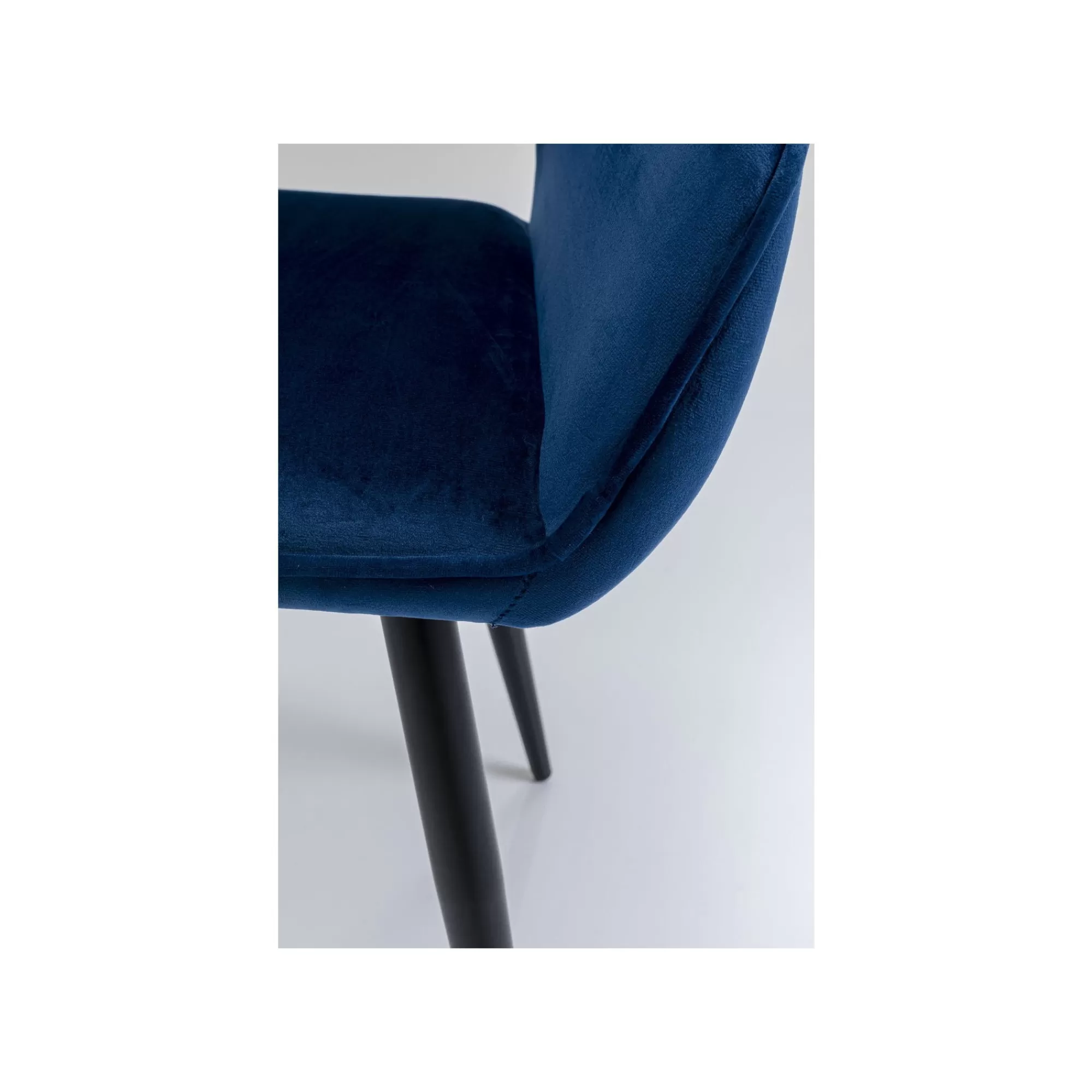 KARE Design Chaise Avec Accoudoirs San Francisco Velours Bleu Pétrole ^ Chaise