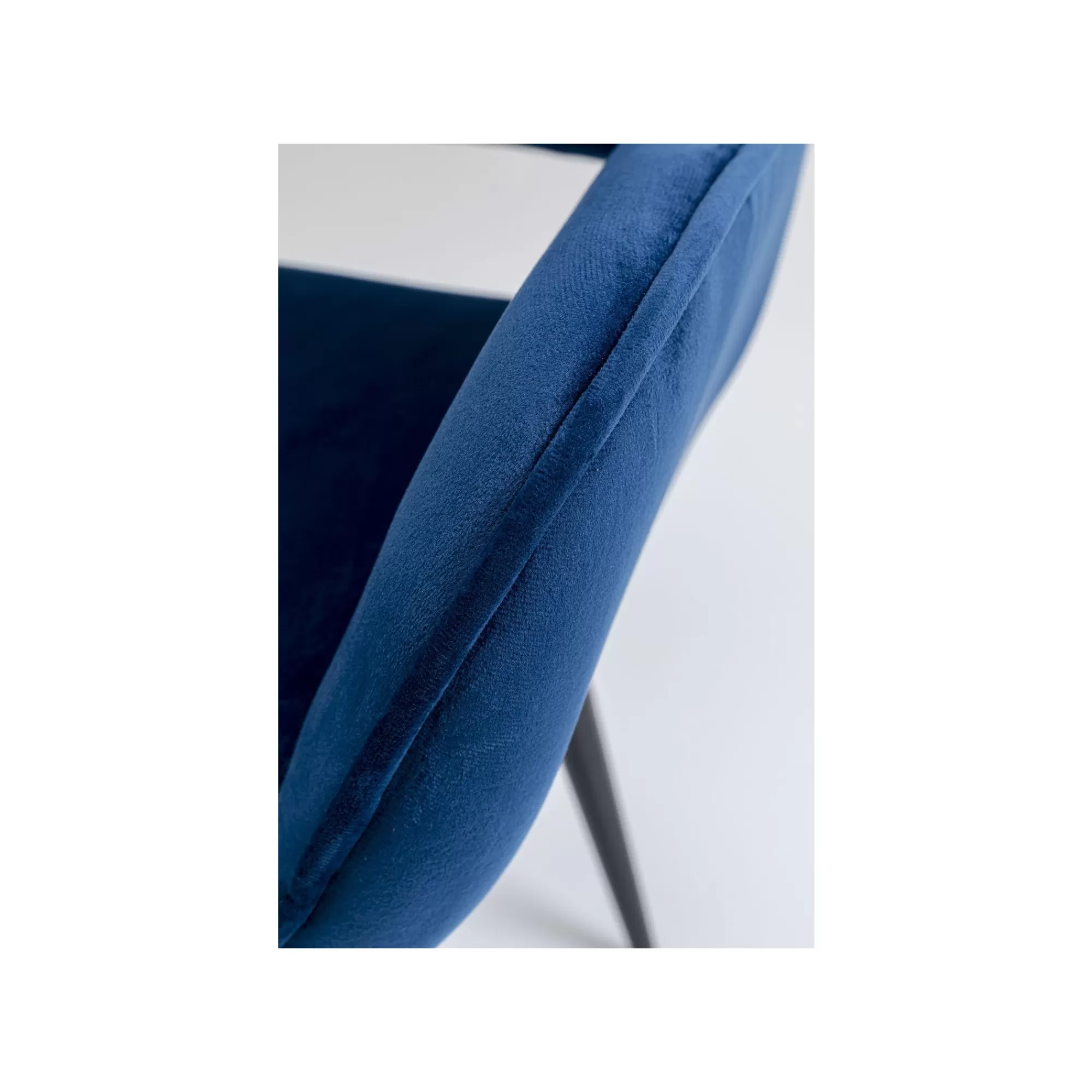 KARE Design Chaise Avec Accoudoirs San Francisco Velours Bleu Pétrole ^ Chaise
