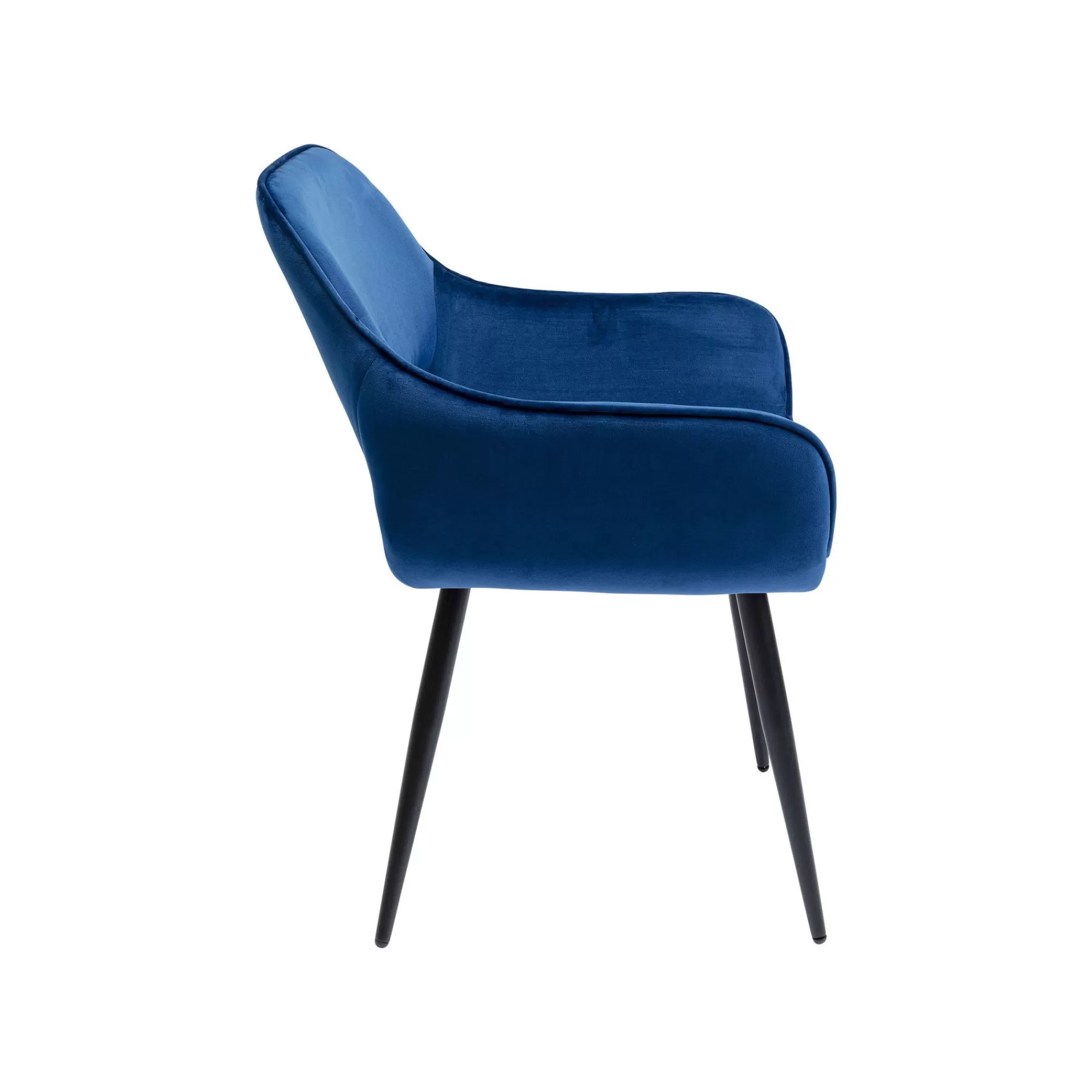 KARE Design Chaise Avec Accoudoirs San Francisco Velours Bleu Pétrole ^ Chaise