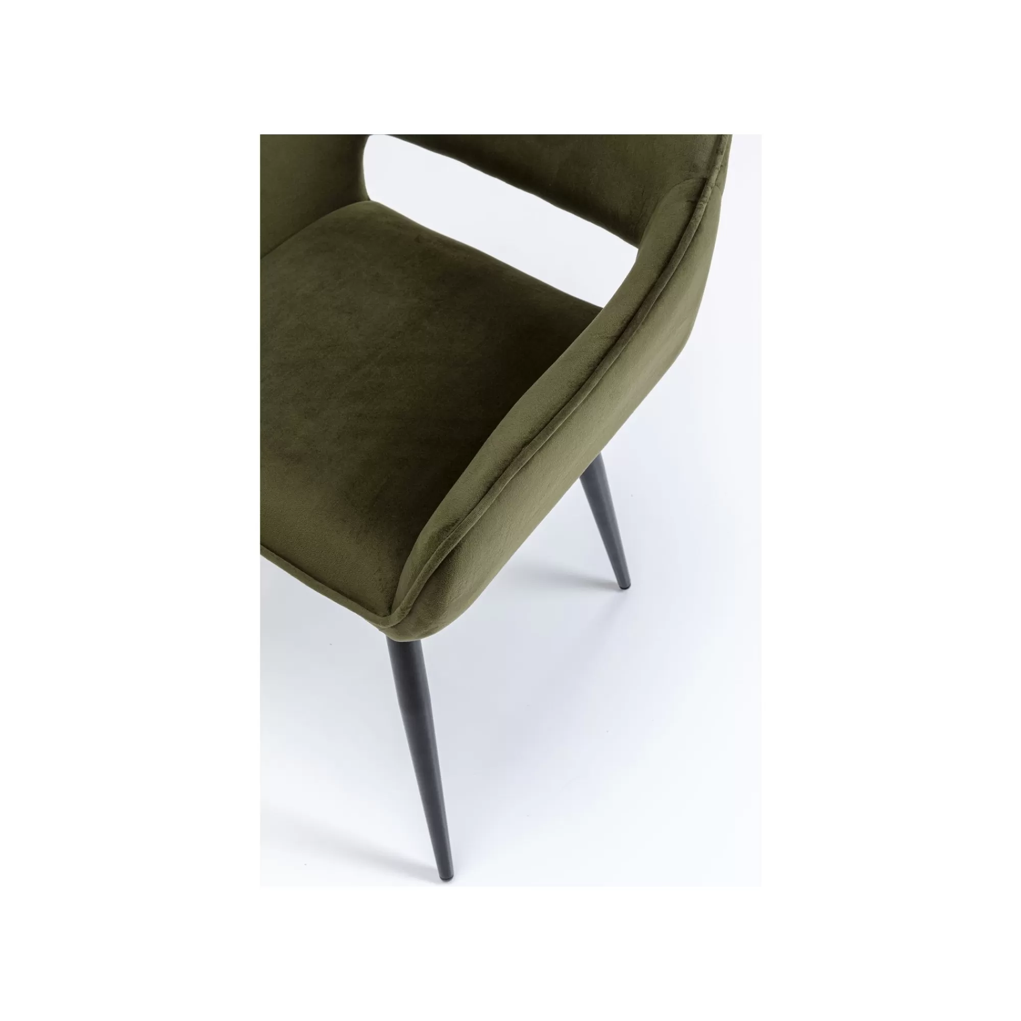 KARE Design Chaise Avec Accoudoirs San Francisco Velours Vert Foncé ^ Chaise