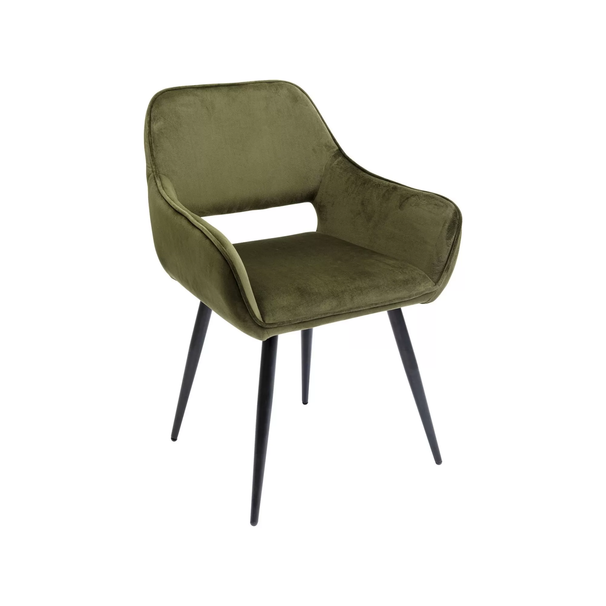 KARE Design Chaise Avec Accoudoirs San Francisco Velours Vert Foncé ^ Chaise