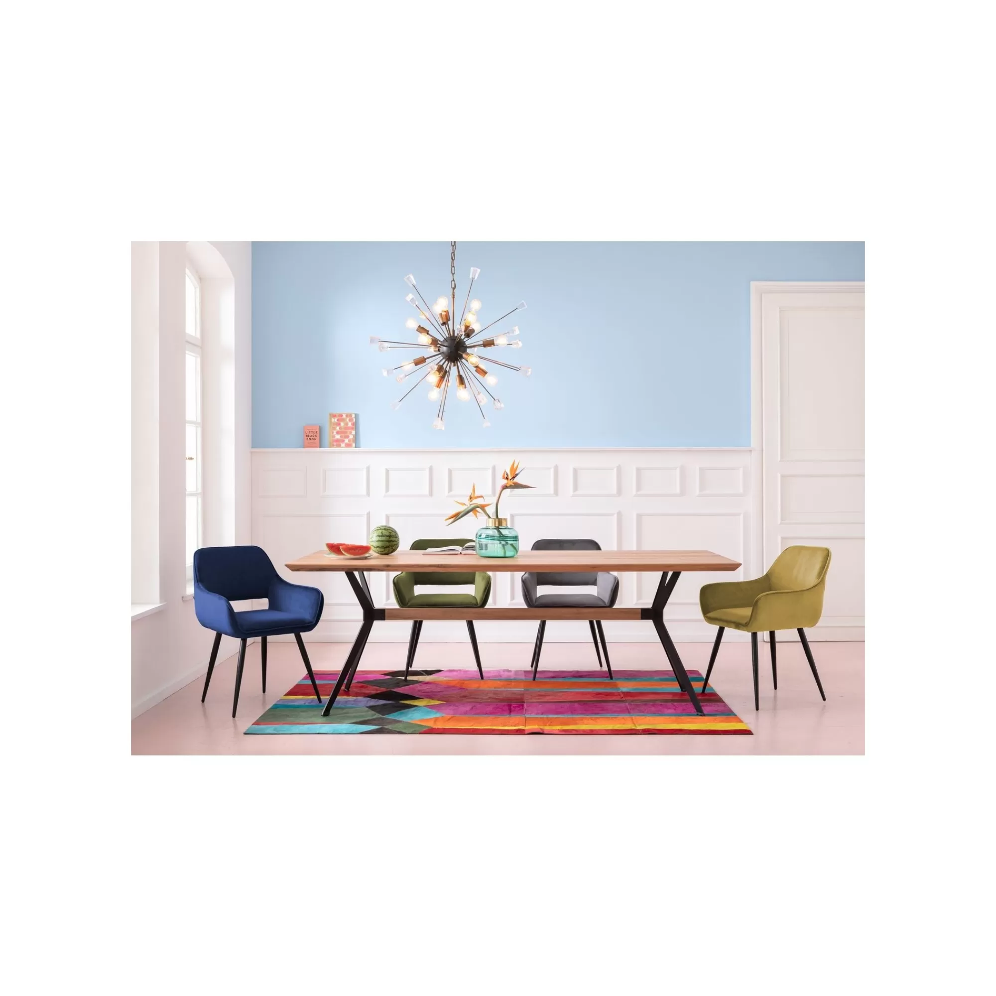 KARE Design Chaise Avec Accoudoirs San Francisco Velours Vert Foncé ^ Chaise