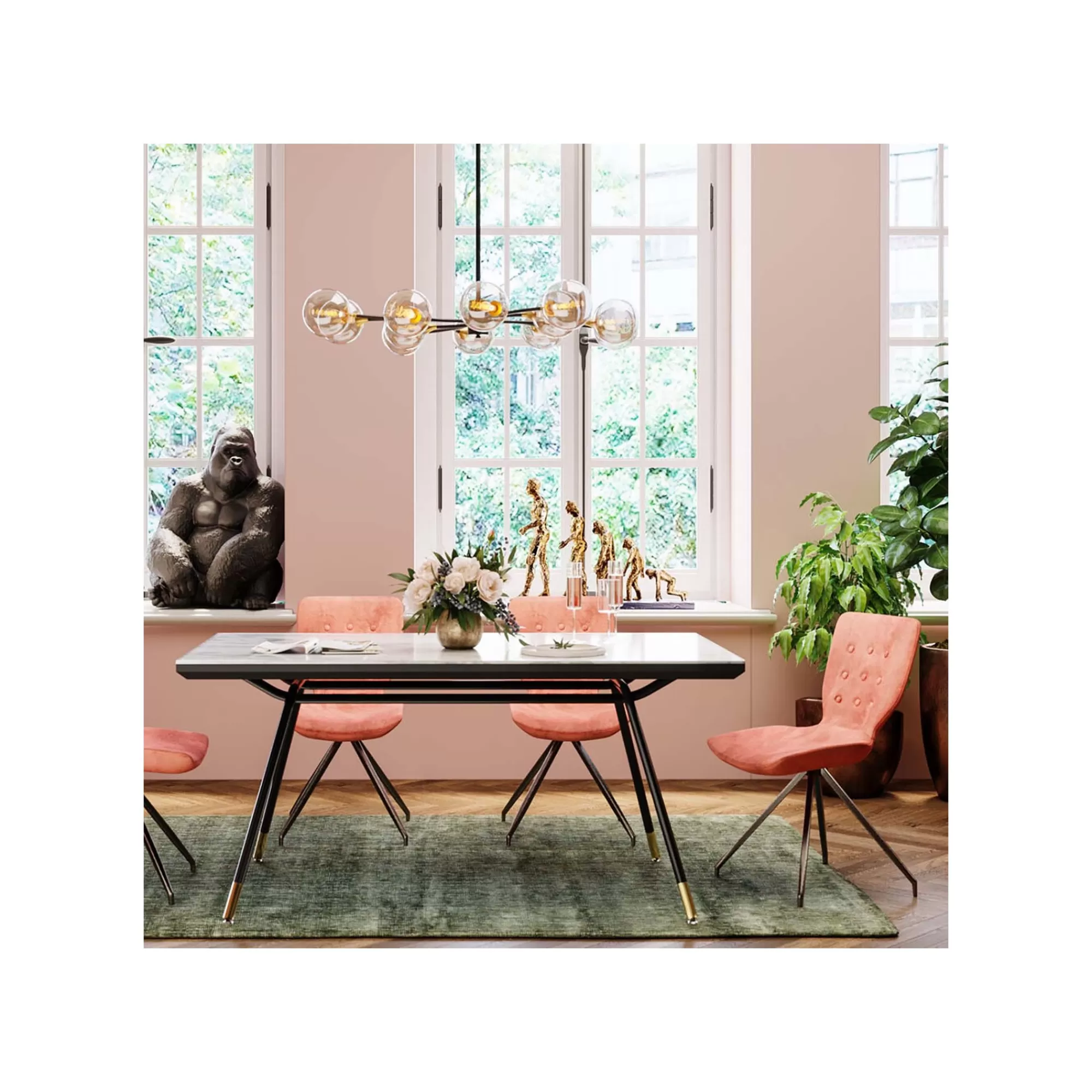 KARE Design Chaise Butterfly Velours Rose ^ Chaise