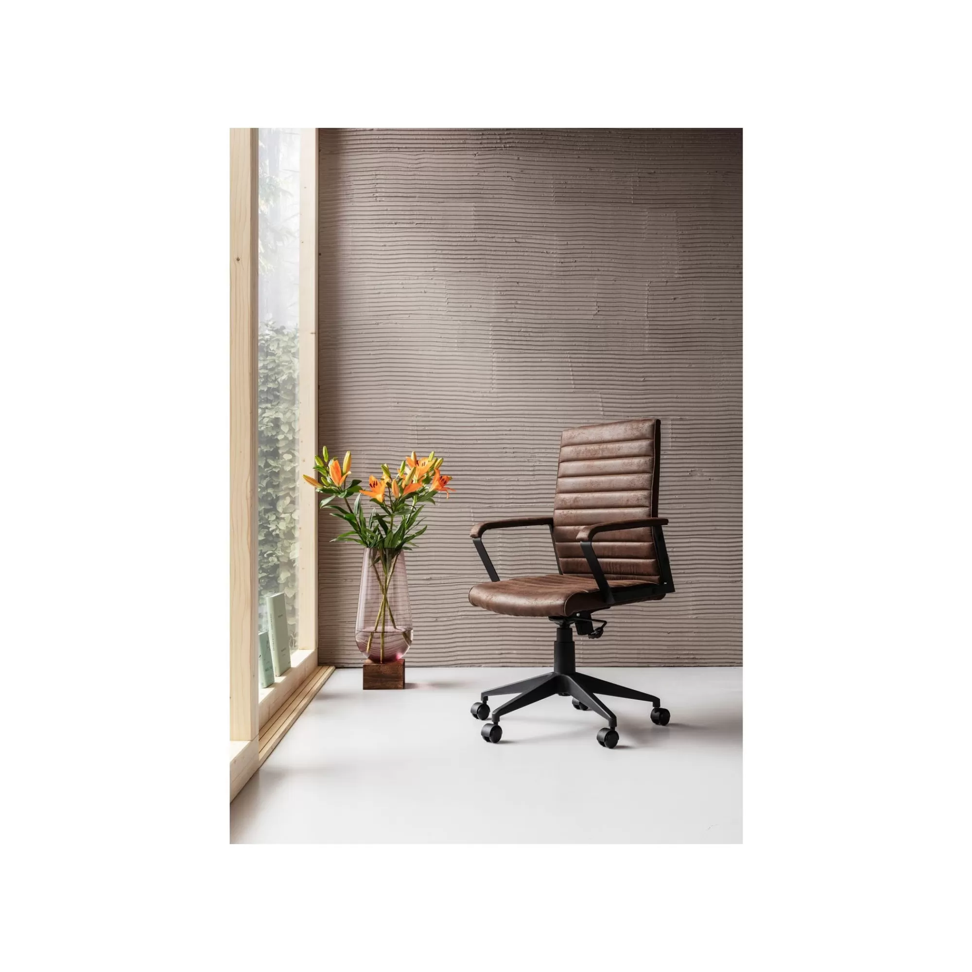 KARE Design Chaise De Bureau Pivotante Labora Marron Foncé ^ Chaise De Bureau