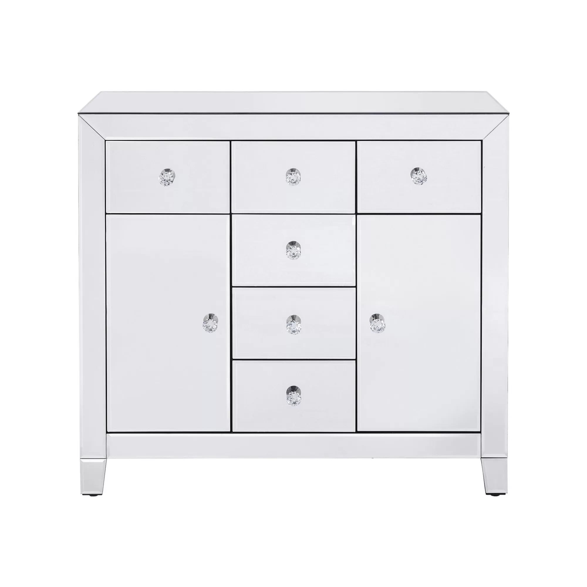KARE Design Commode Luxury Argent 2 Portes 6 Tiroirs ^ Commode & Chiffonnier