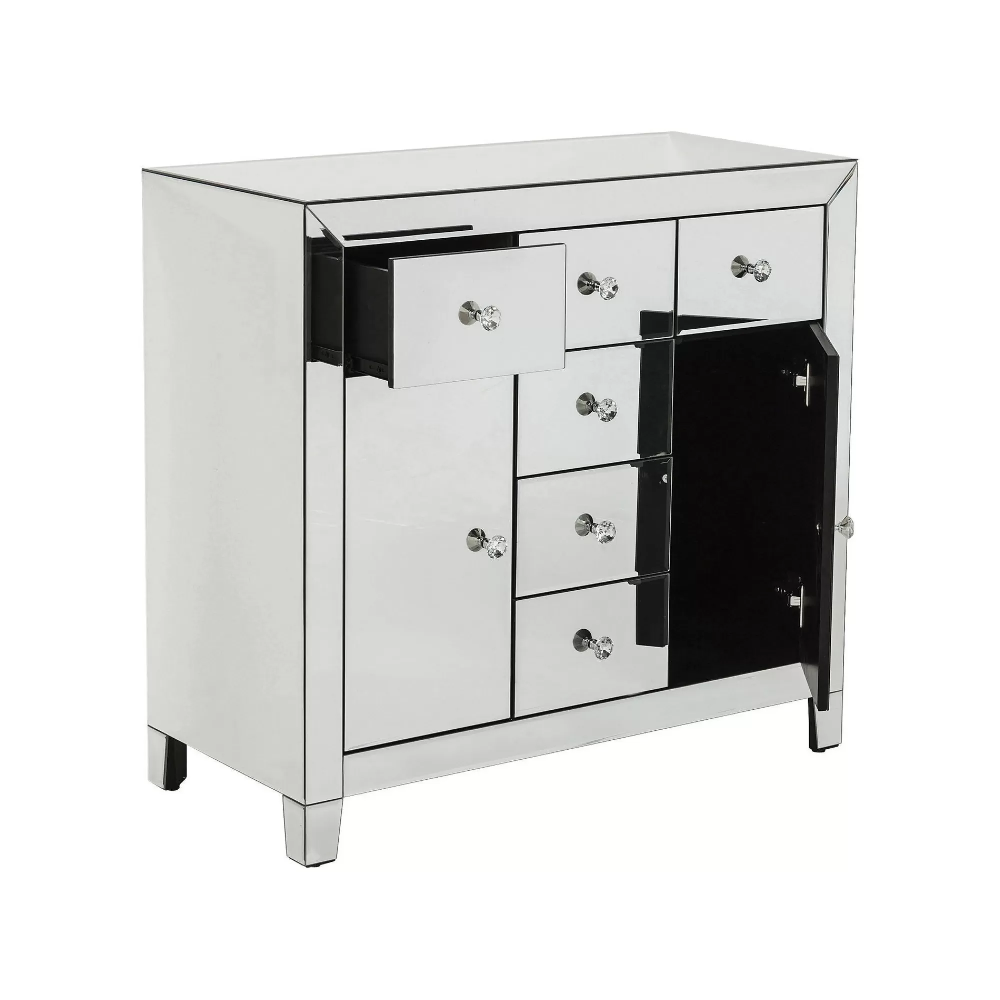 KARE Design Commode Luxury Argent 2 Portes 6 Tiroirs ^ Commode & Chiffonnier