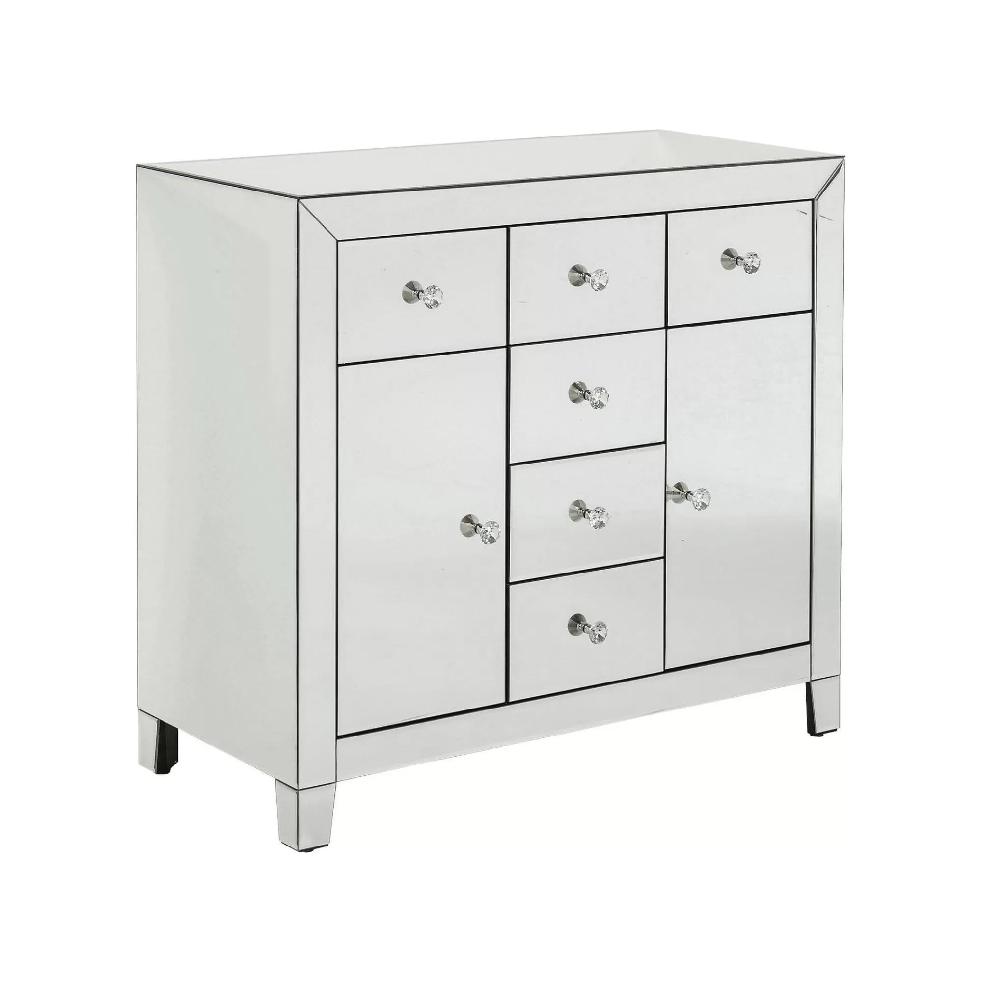 KARE Design Commode Luxury Argent 2 Portes 6 Tiroirs ^ Commode & Chiffonnier