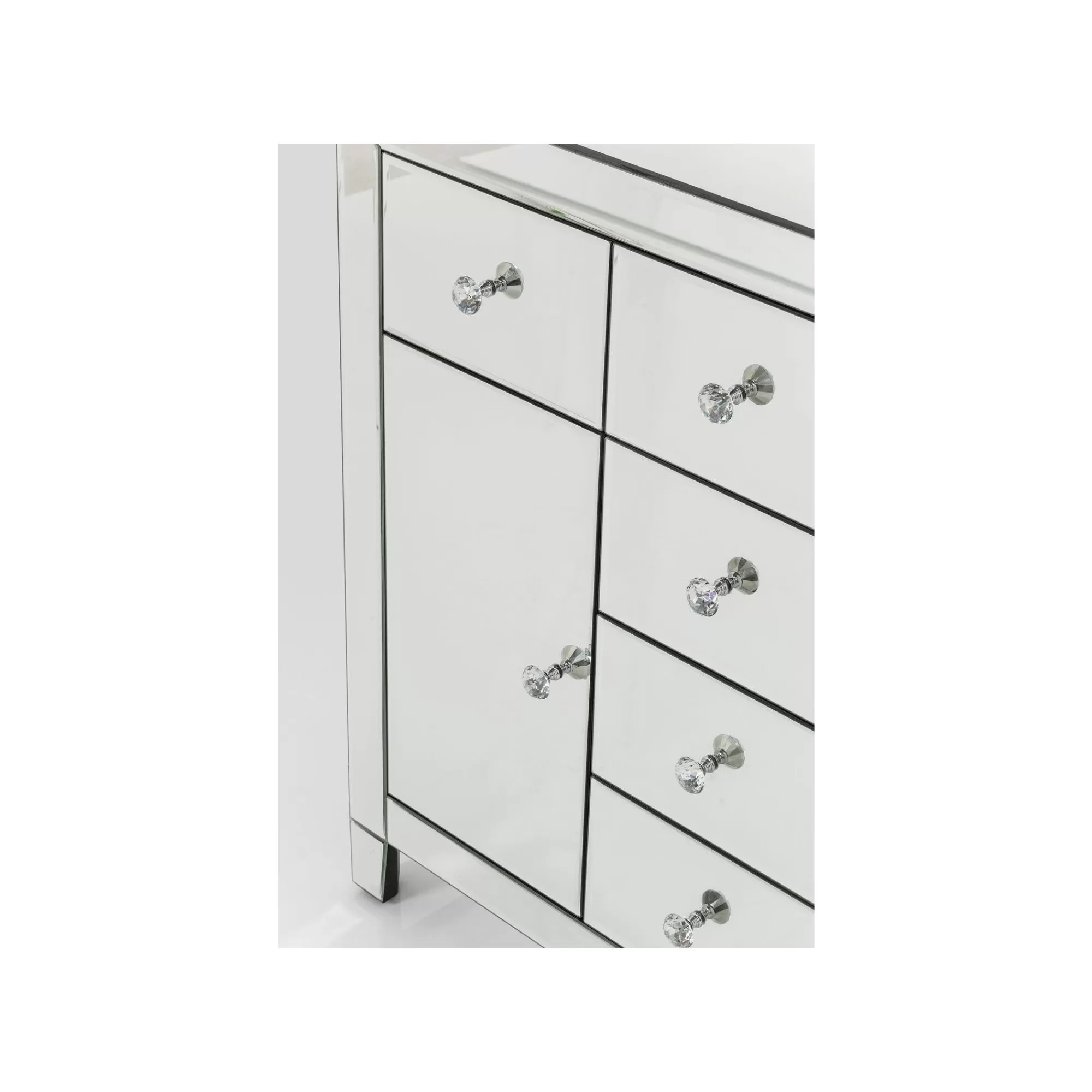 KARE Design Commode Luxury Argent 2 Portes 6 Tiroirs ^ Commode & Chiffonnier