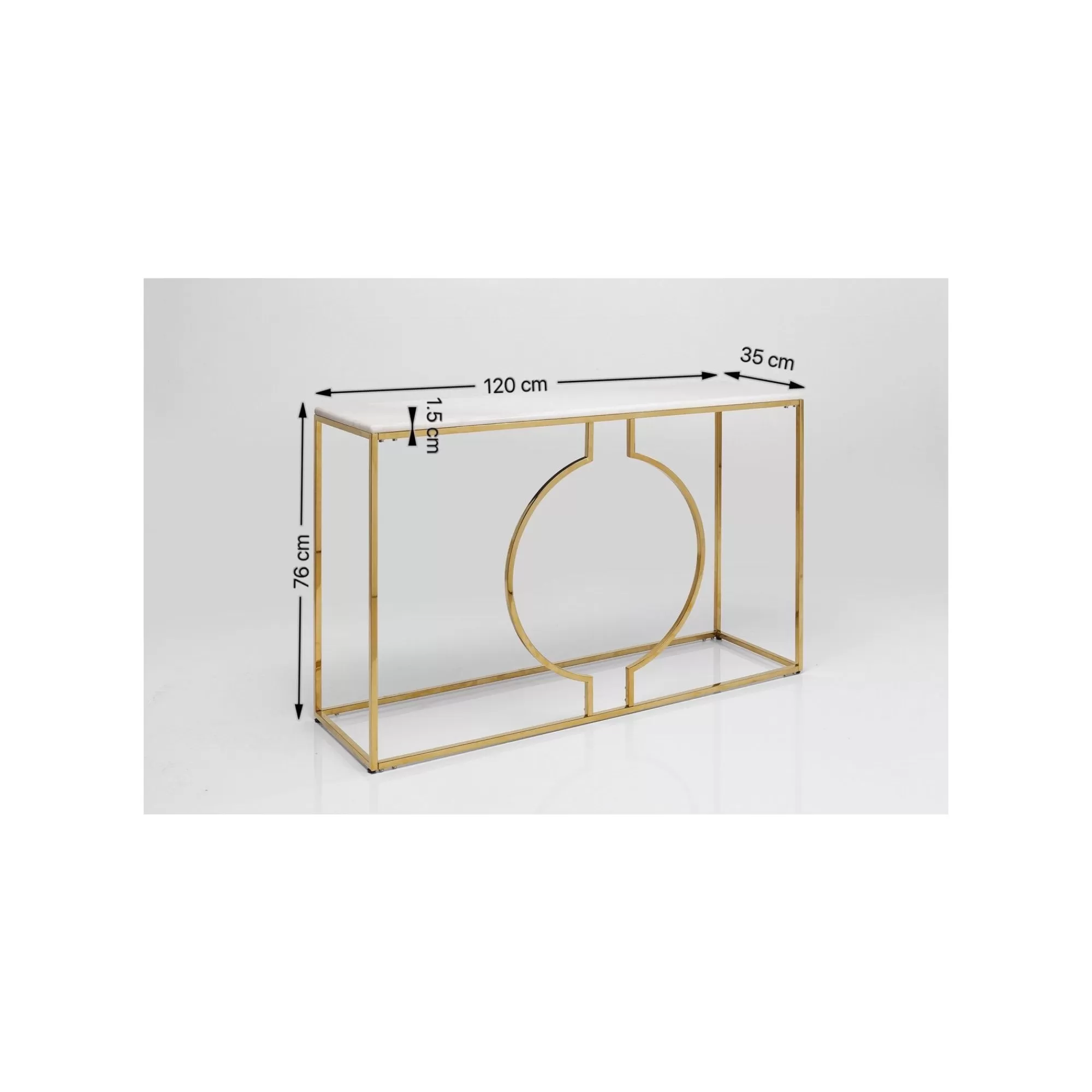 KARE Design Console Miami Loft 120x35cm Blanche Et Dorée ^ Console