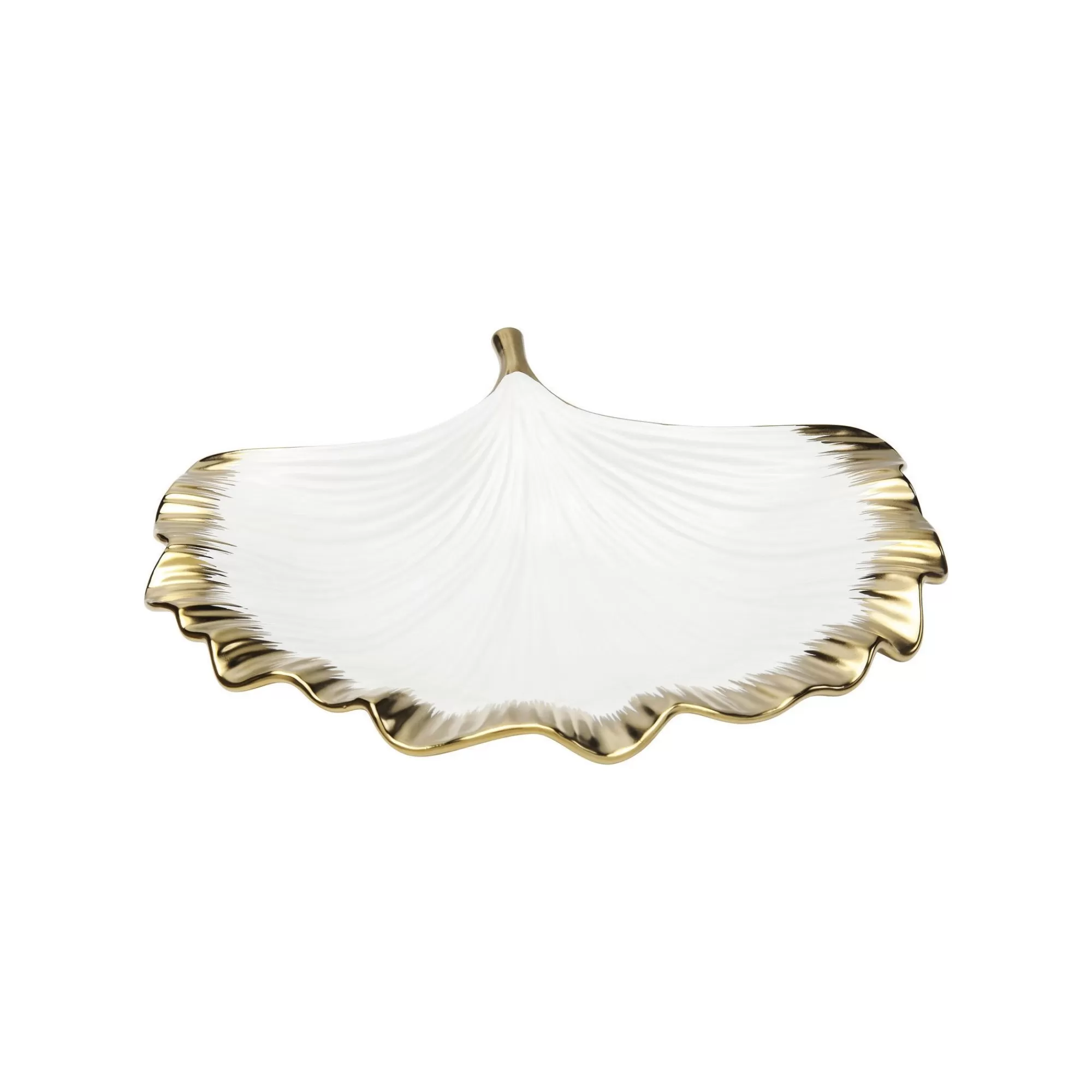 KARE Design Coupe Feuille De Ginkgo Bordure Dorée ^ Vaisselle