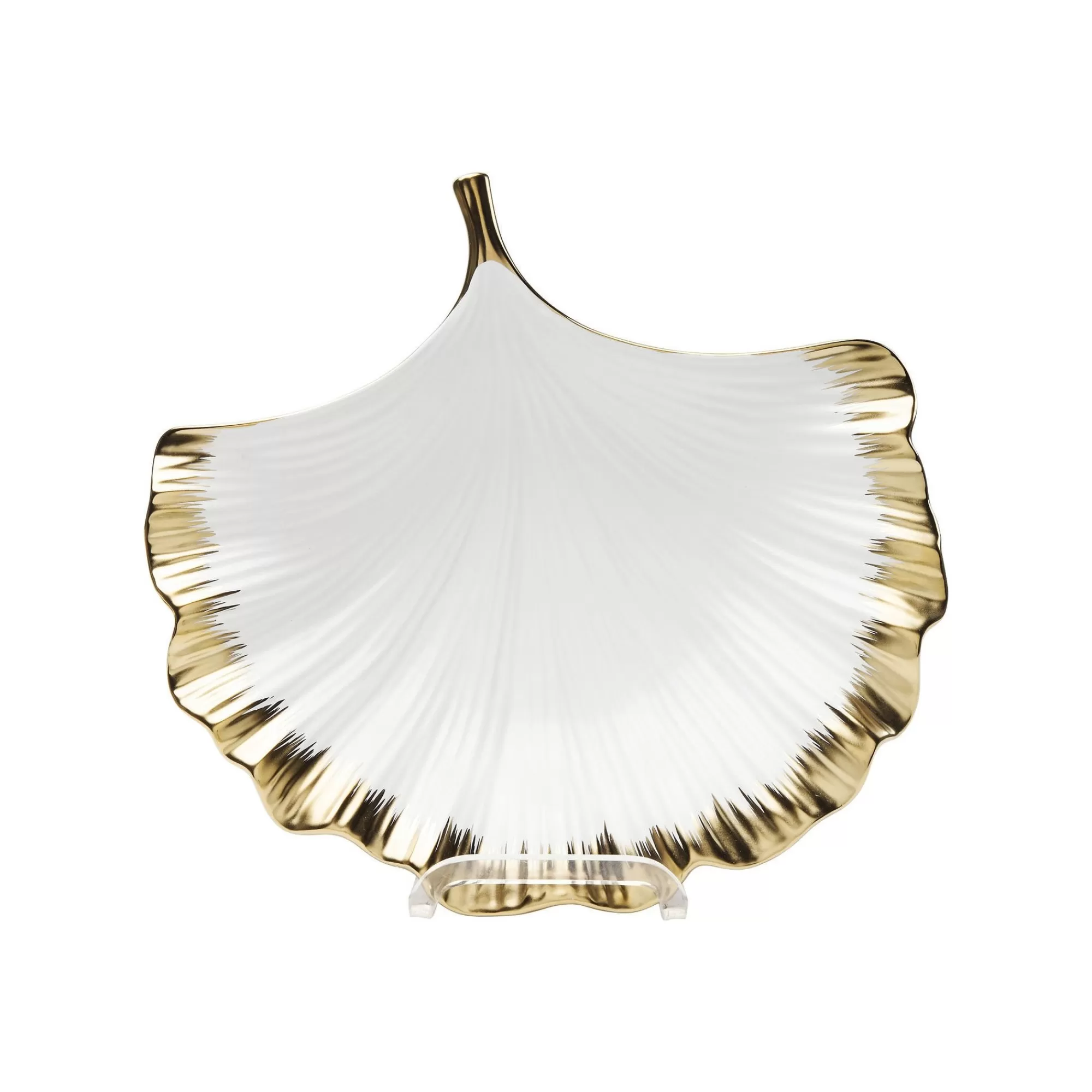 KARE Design Coupe Feuille De Ginkgo Bordure Dorée ^ Vaisselle