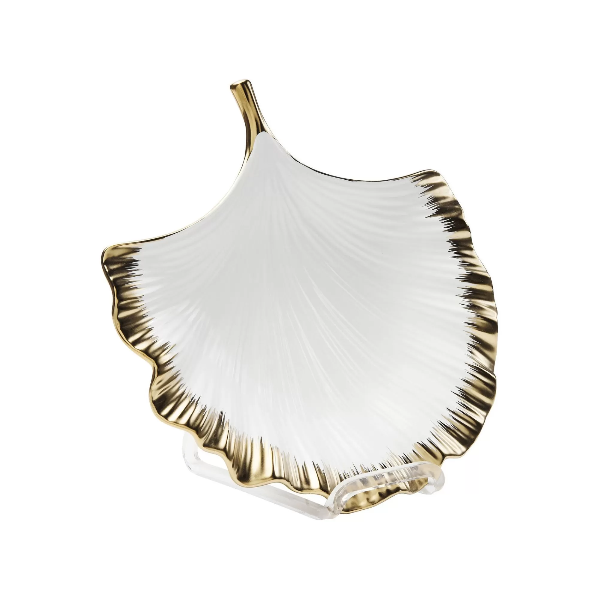 KARE Design Coupe Feuille De Ginkgo Bordure Dorée ^ Vaisselle