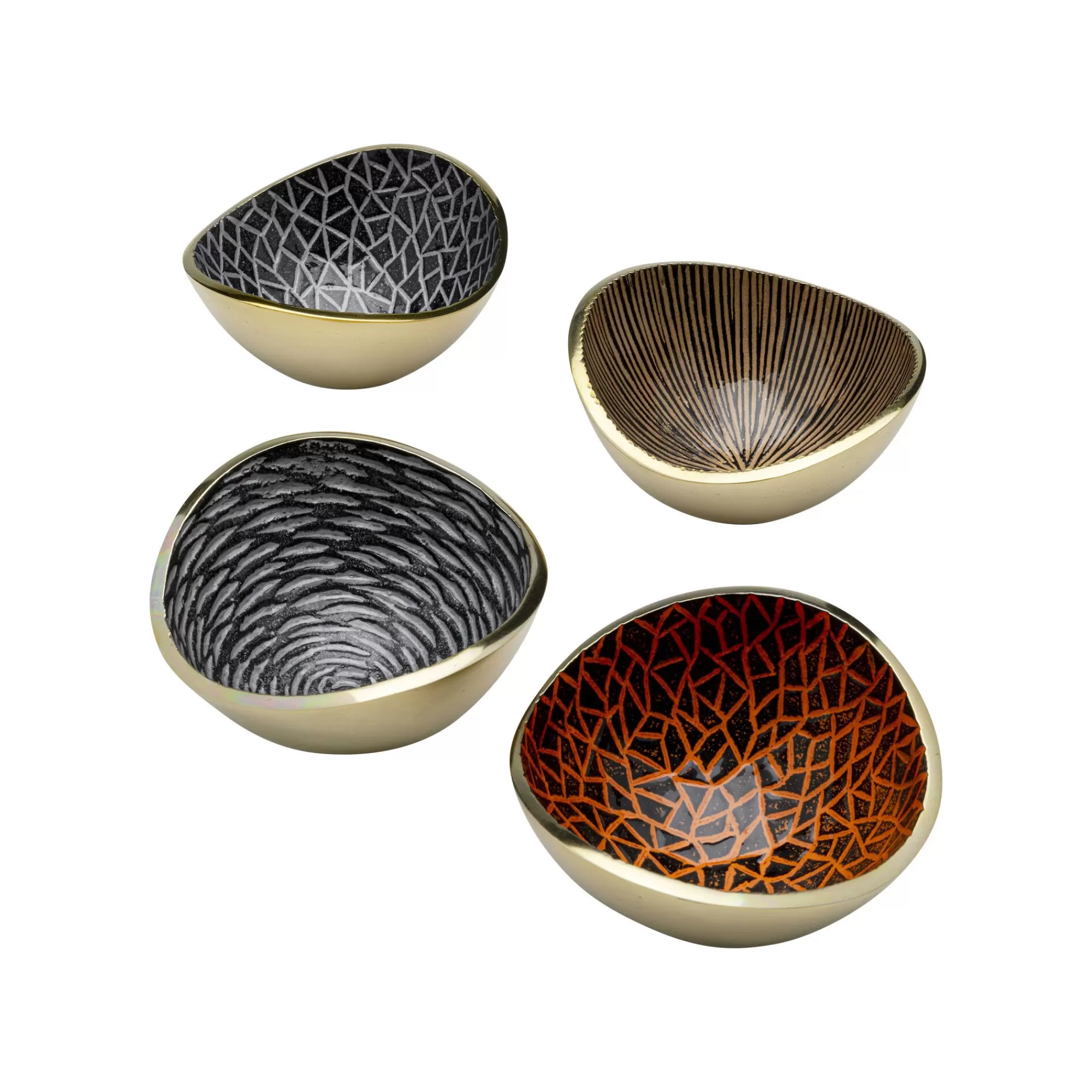 KARE Design Coupes Samba Crackle Set De 4 ^ Vaisselle