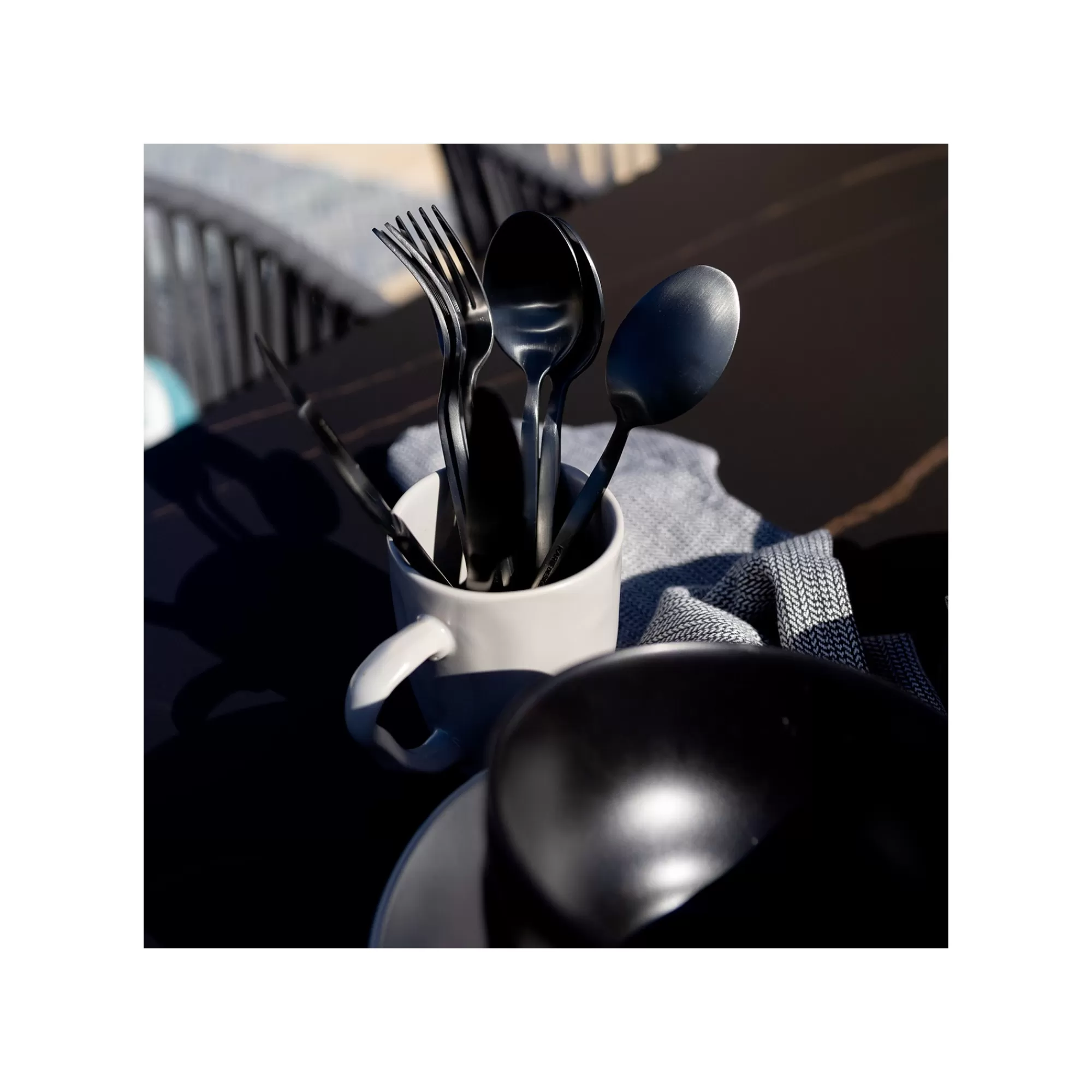 KARE Design Couverts Gloria 16 Pièces Noirs ^ Vaisselle
