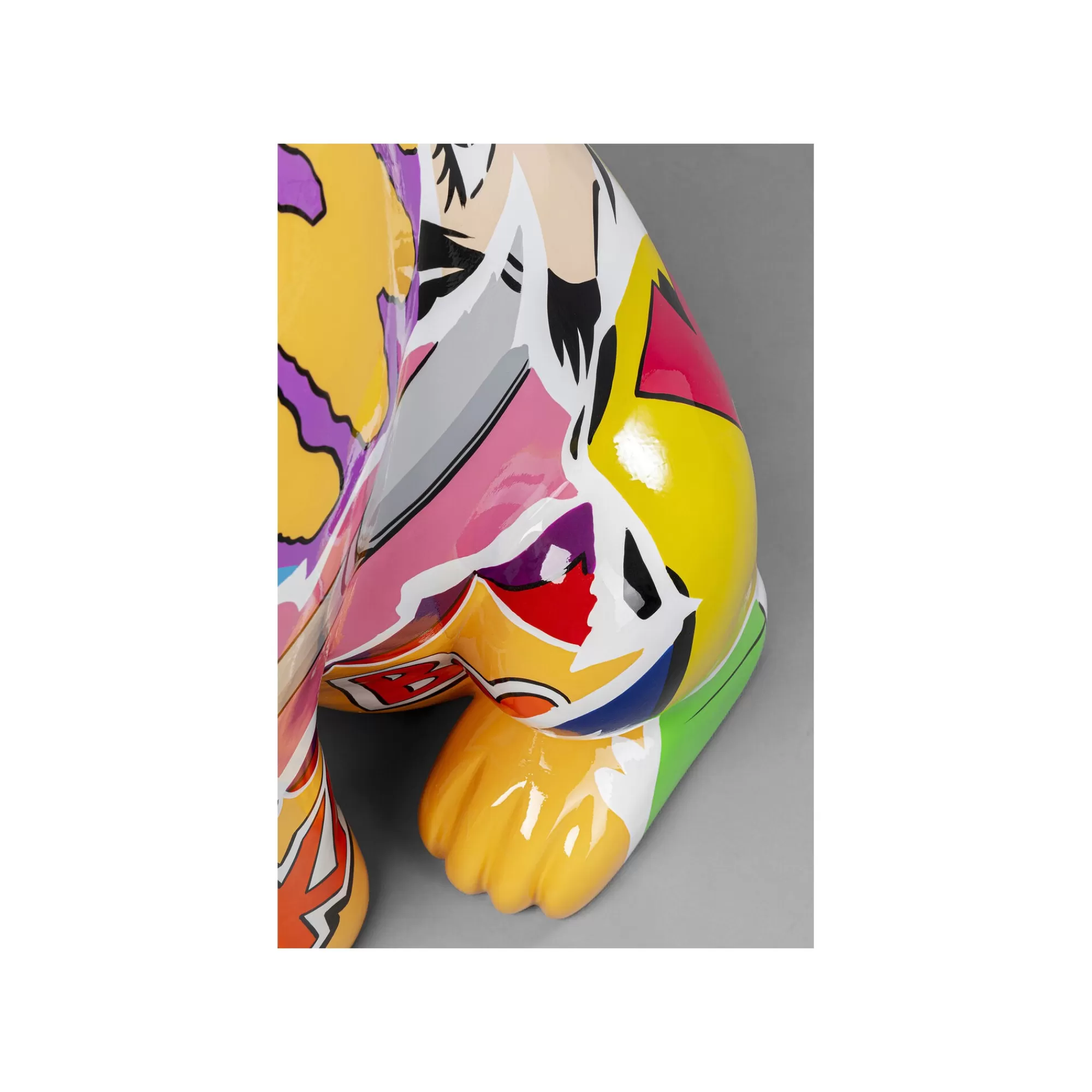 KARE Design Déco Bouledogue Doré Graffiti Lunettes XL 152cm ^ Déco