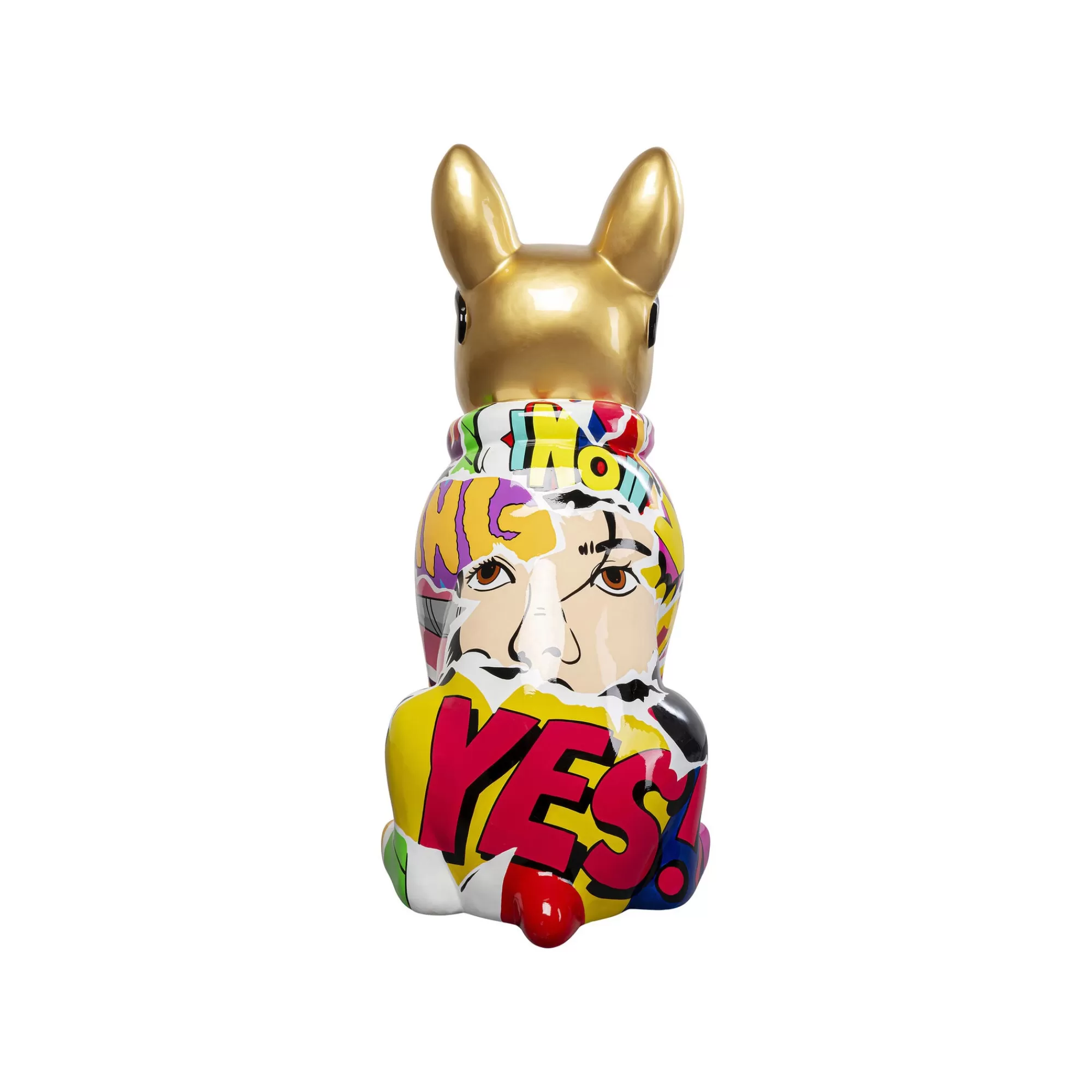 KARE Design Déco Bouledogue Doré Graffiti Lunettes XL 152cm ^ Déco